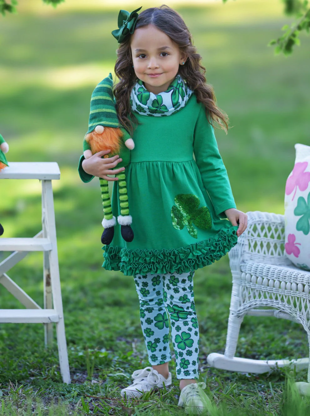 St. Paddy's Lucky Ruffle Tunic 3 Piece Set - Image 5
