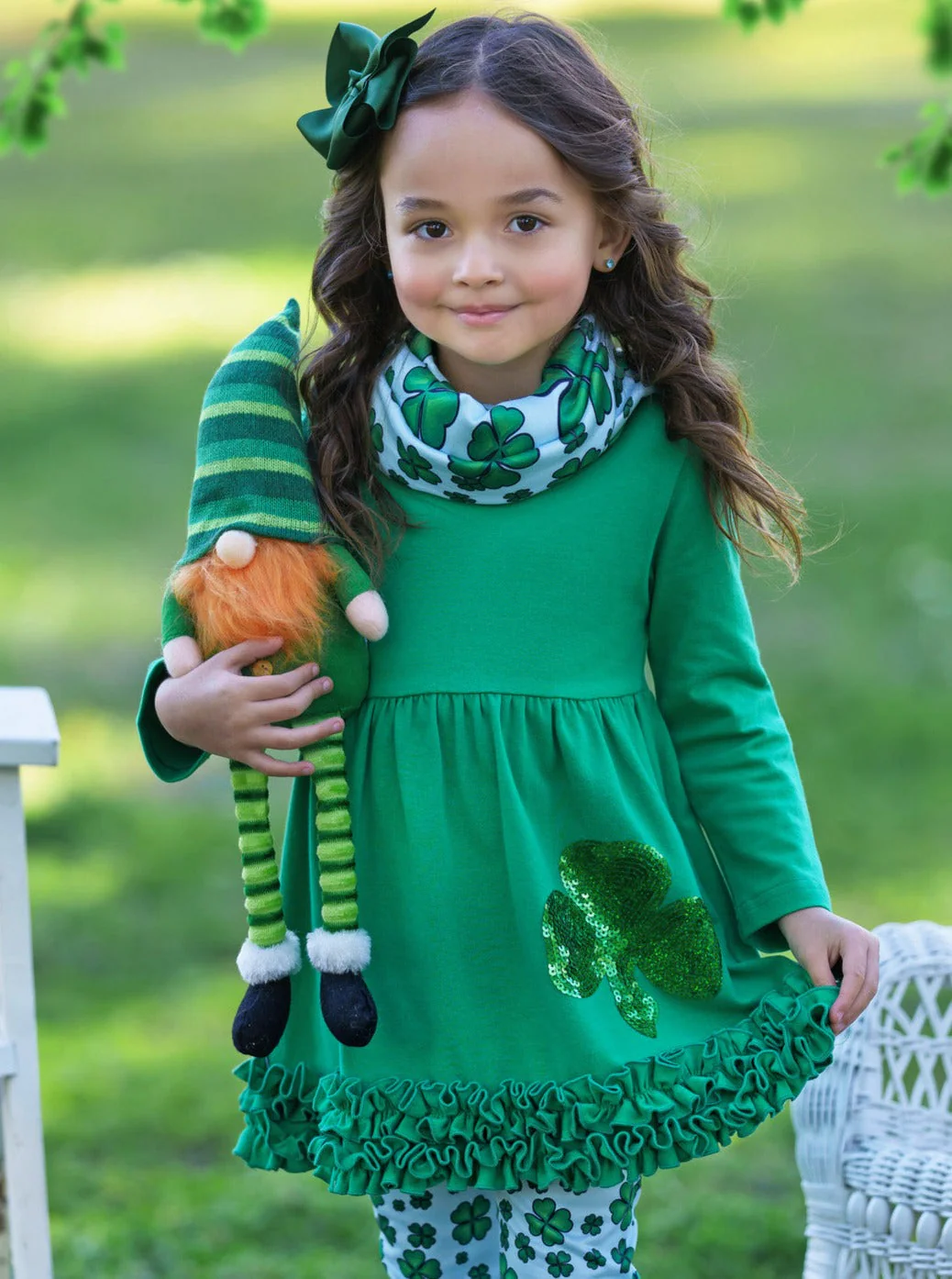 St. Paddy's Lucky Ruffle Tunic 3 Piece Set - Image 6