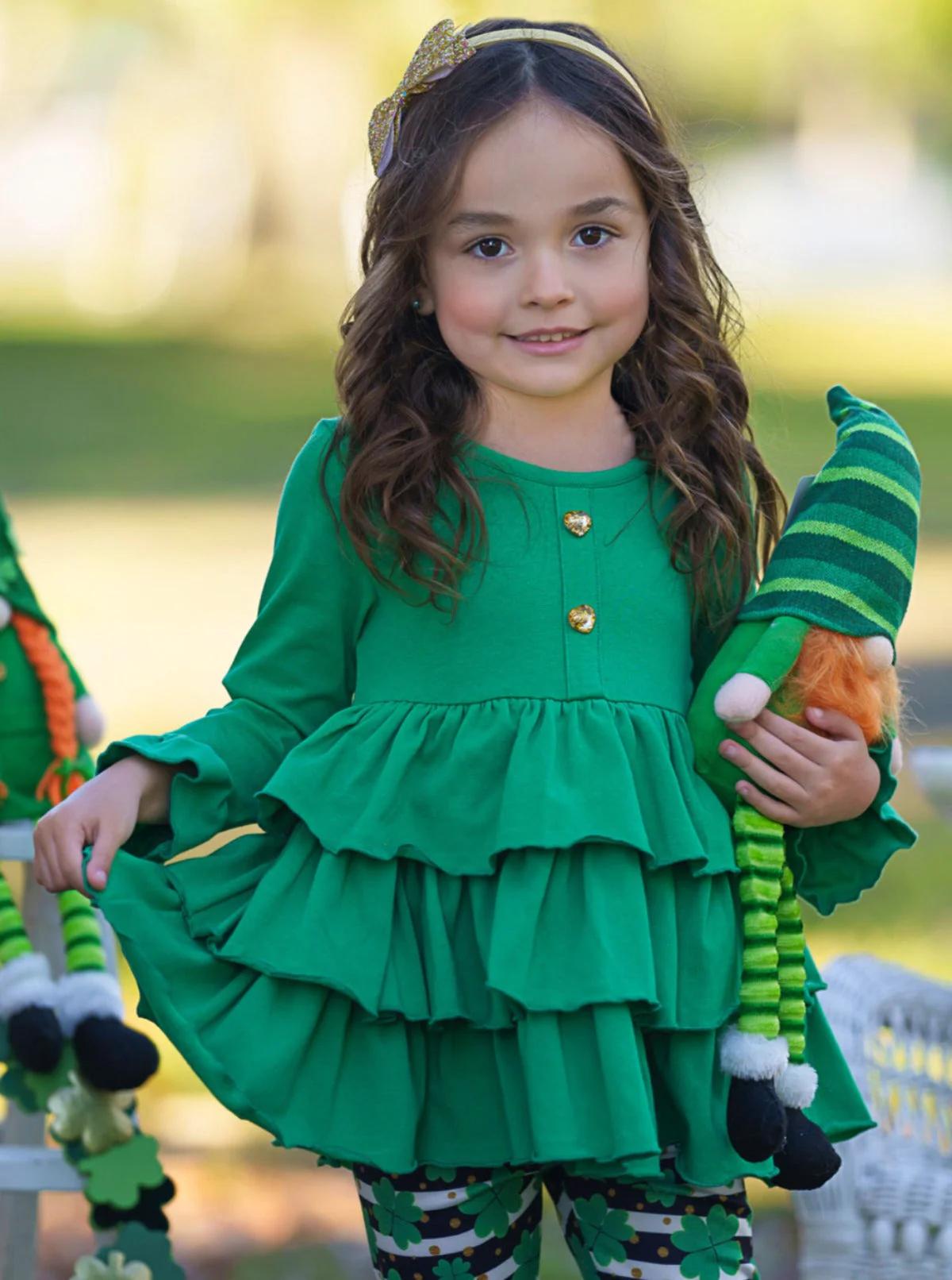 Playful St. Paddy Striped Clover Legging Set - Image 6