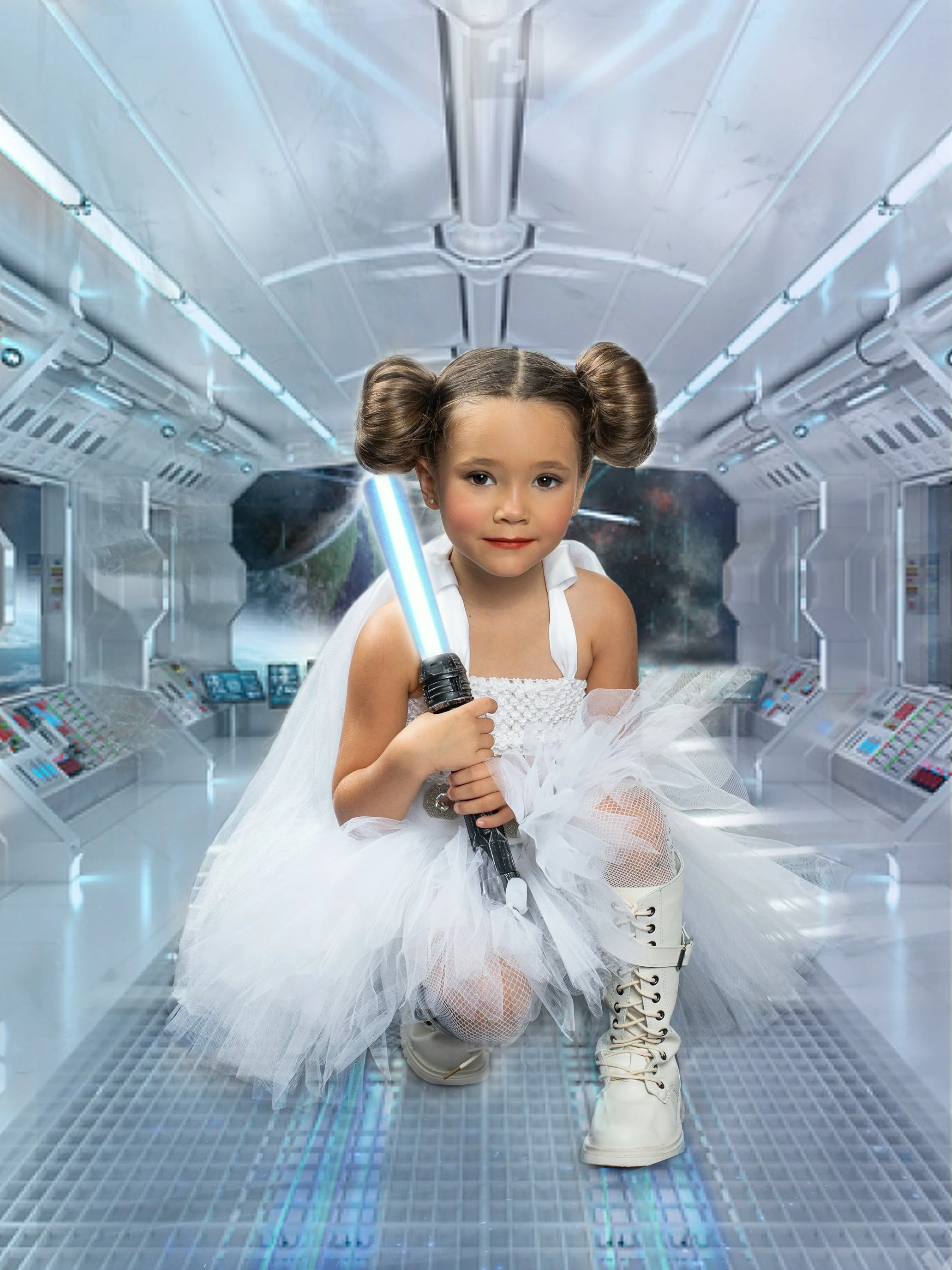 Girls Star Princess Inspired Tutu Dress with Cape - Image 6