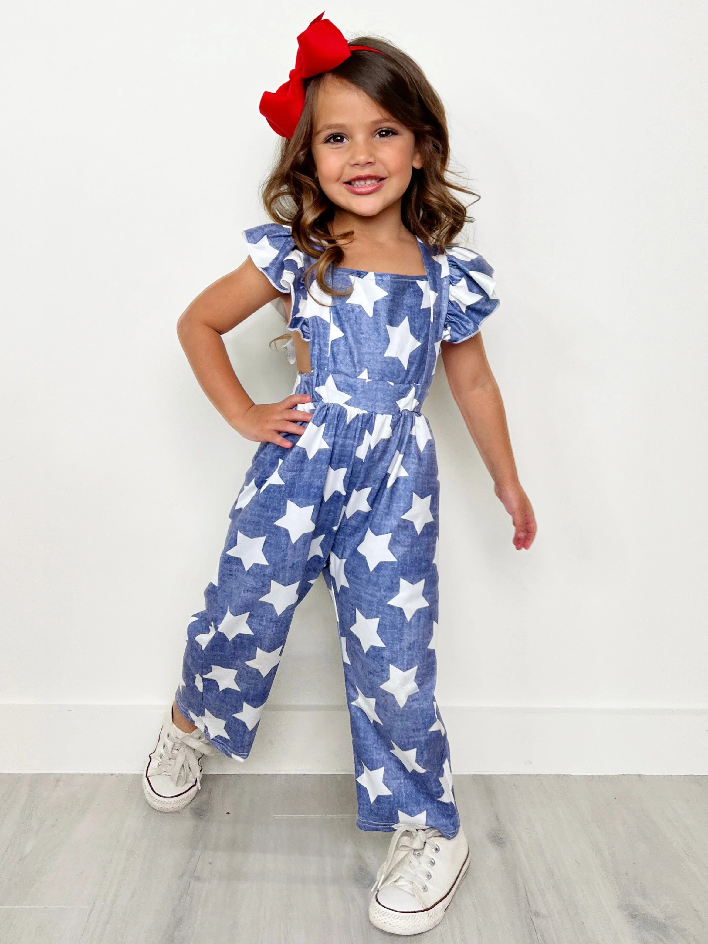 Star Spangled Sass Ruffle Shoulder Jumpsuit - Image 3