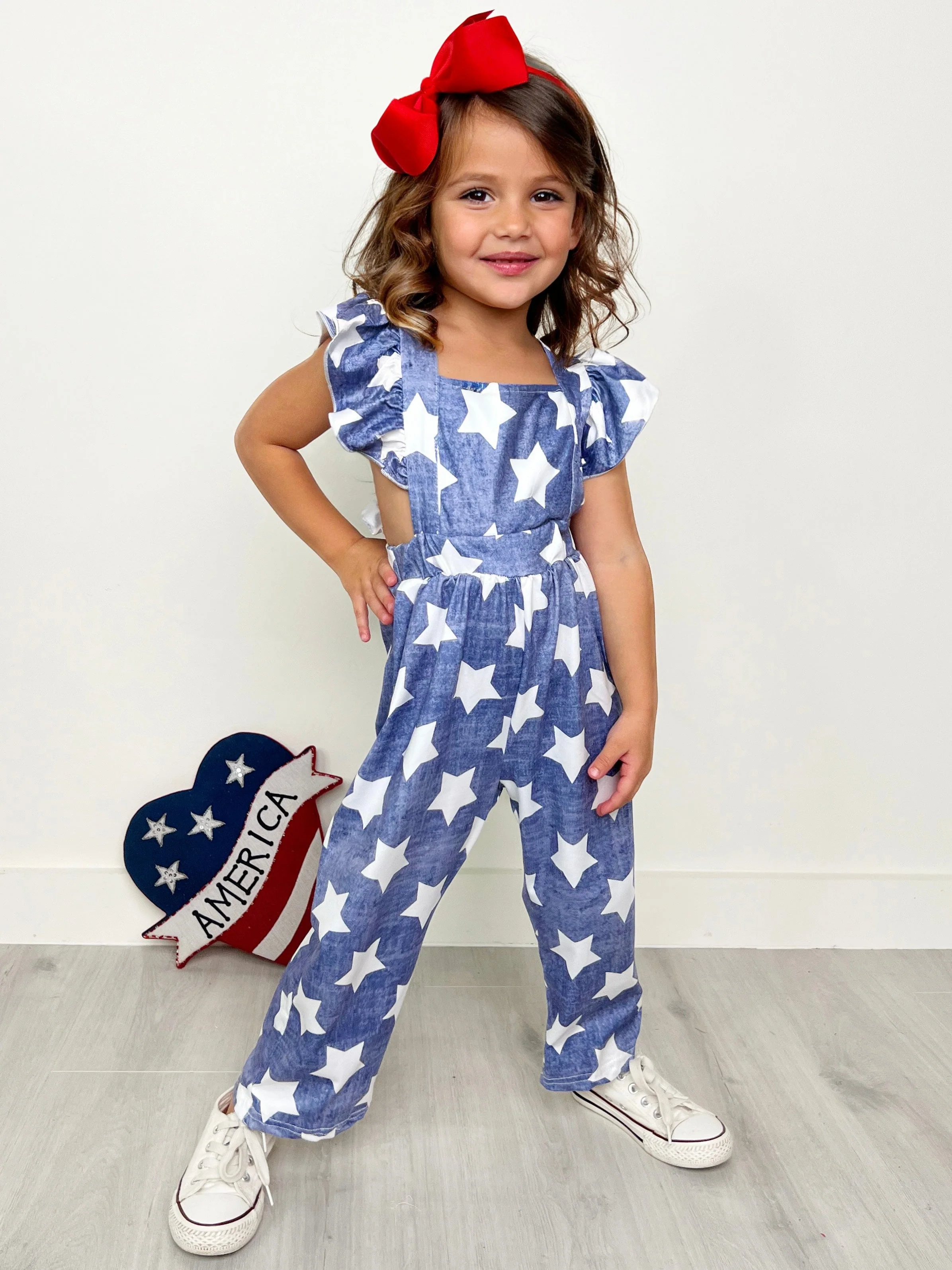 Star Spangled Sass Ruffle Shoulder Jumpsuit - Image 4