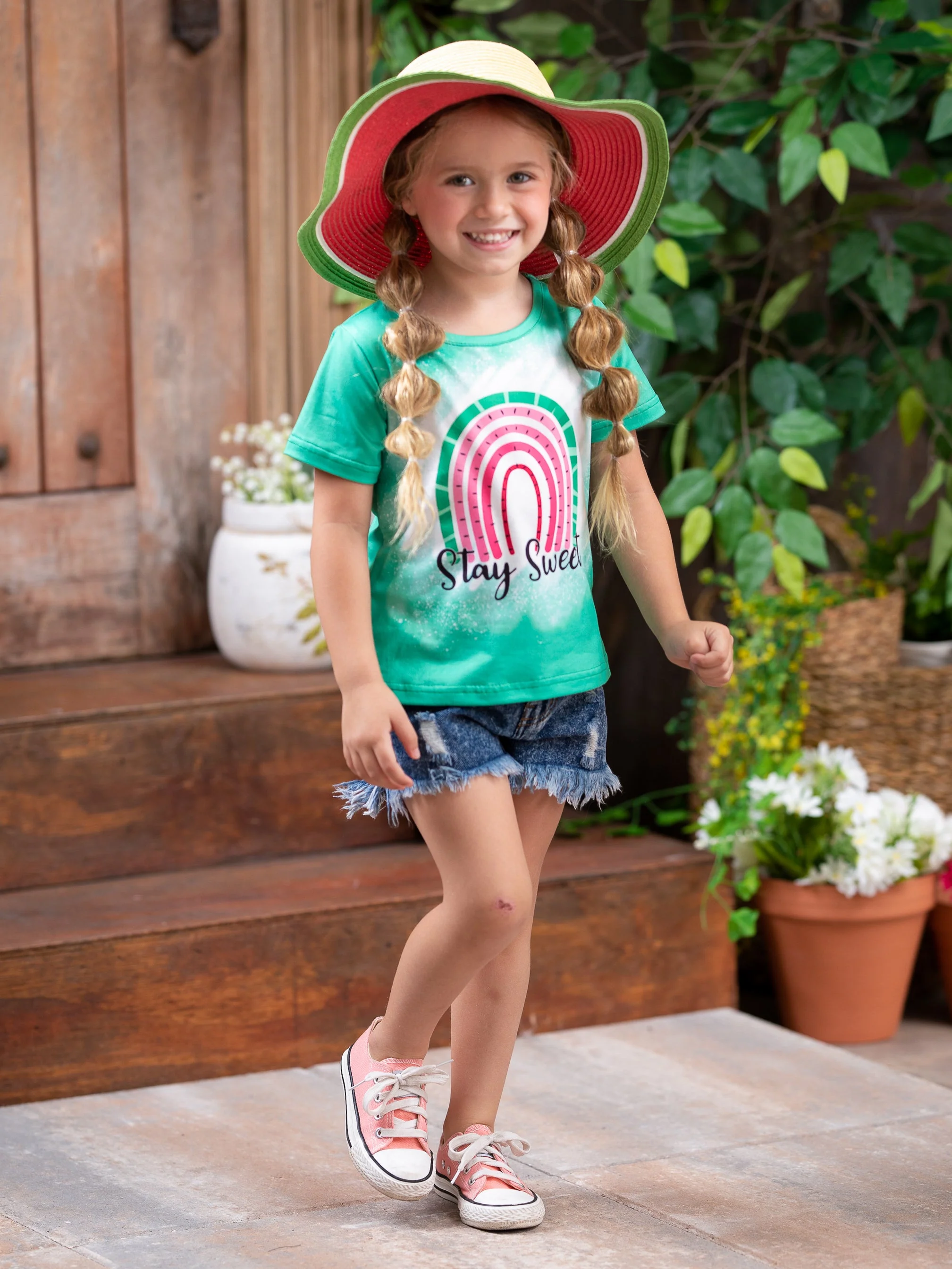 Stay Sweet Watermelon Denim Short Set - Image 2