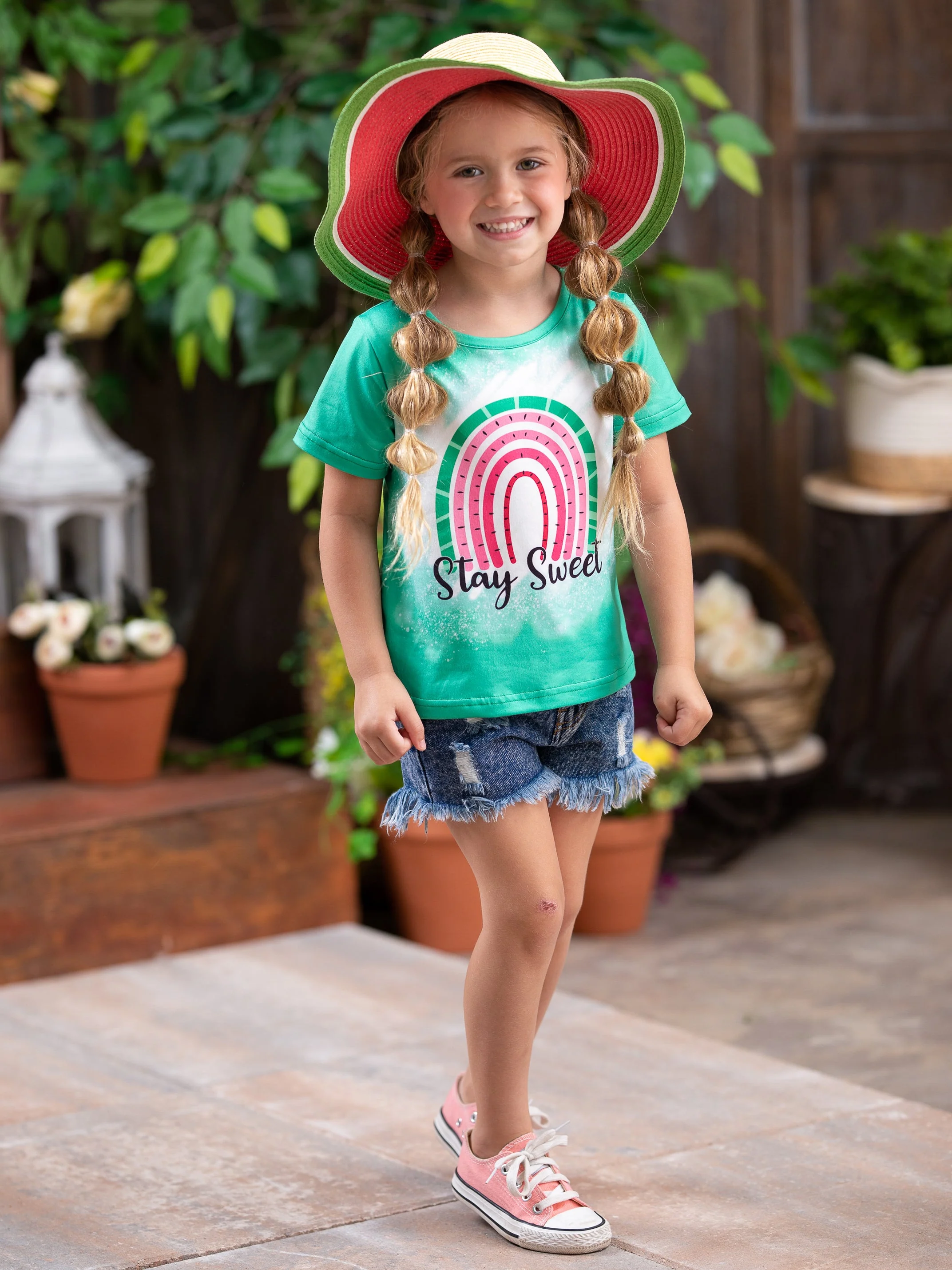 Stay Sweet Watermelon Denim Short Set - Image 4
