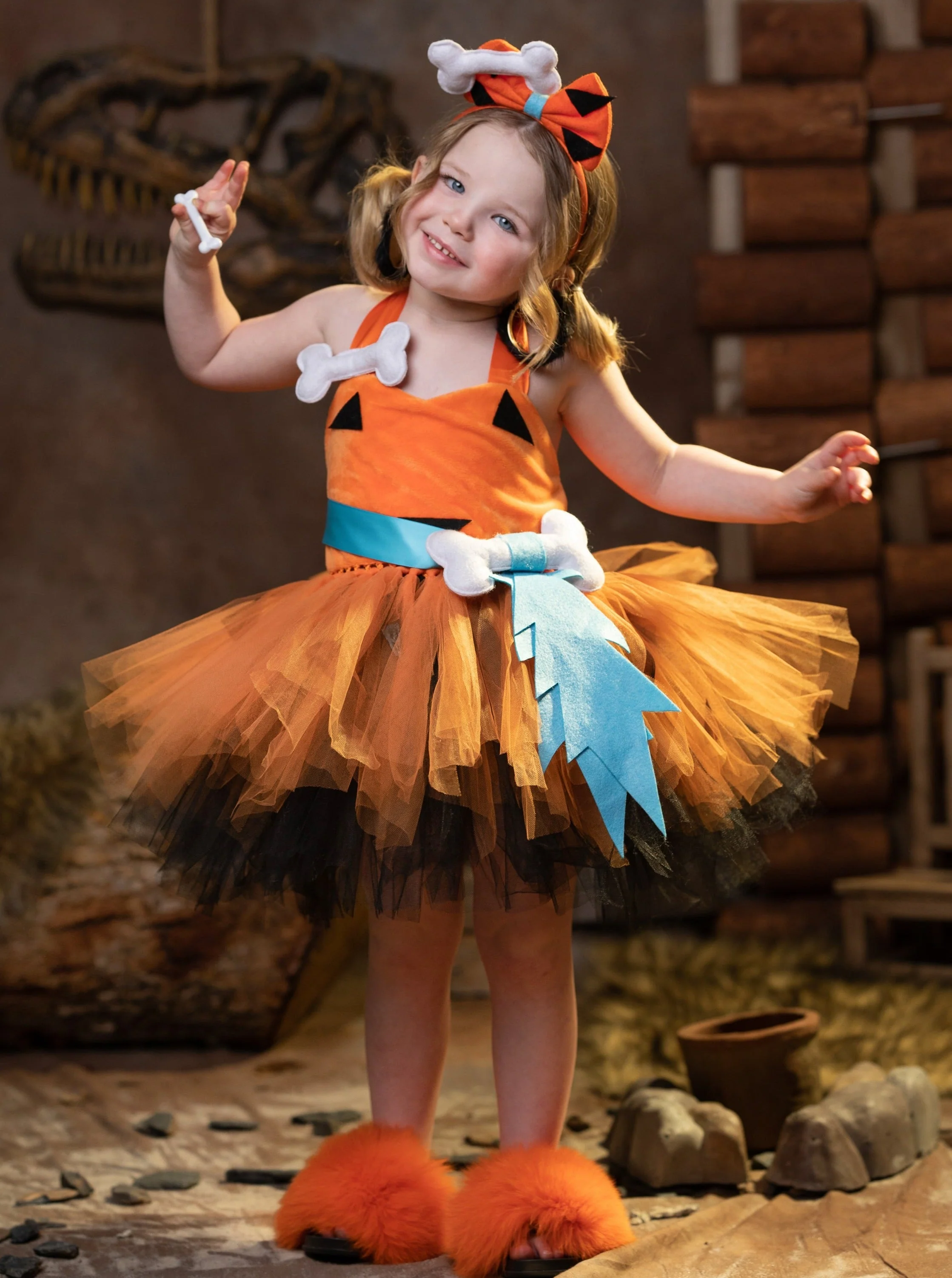 Girls Stone Age Cutie Tutu 3-Piece Costume Dress - Image 3