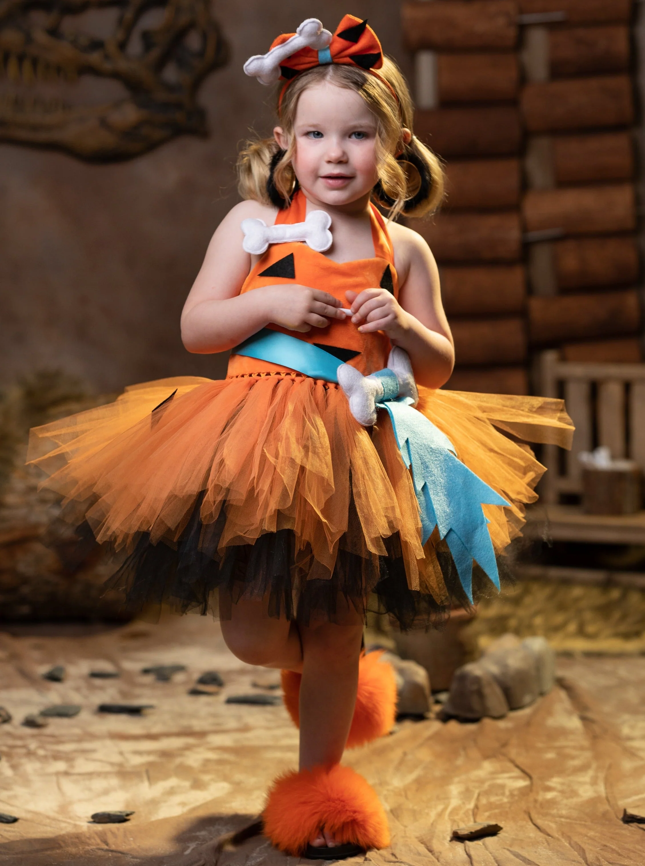 Girls Stone Age Cutie Tutu 3-Piece Costume Dress - Image 4