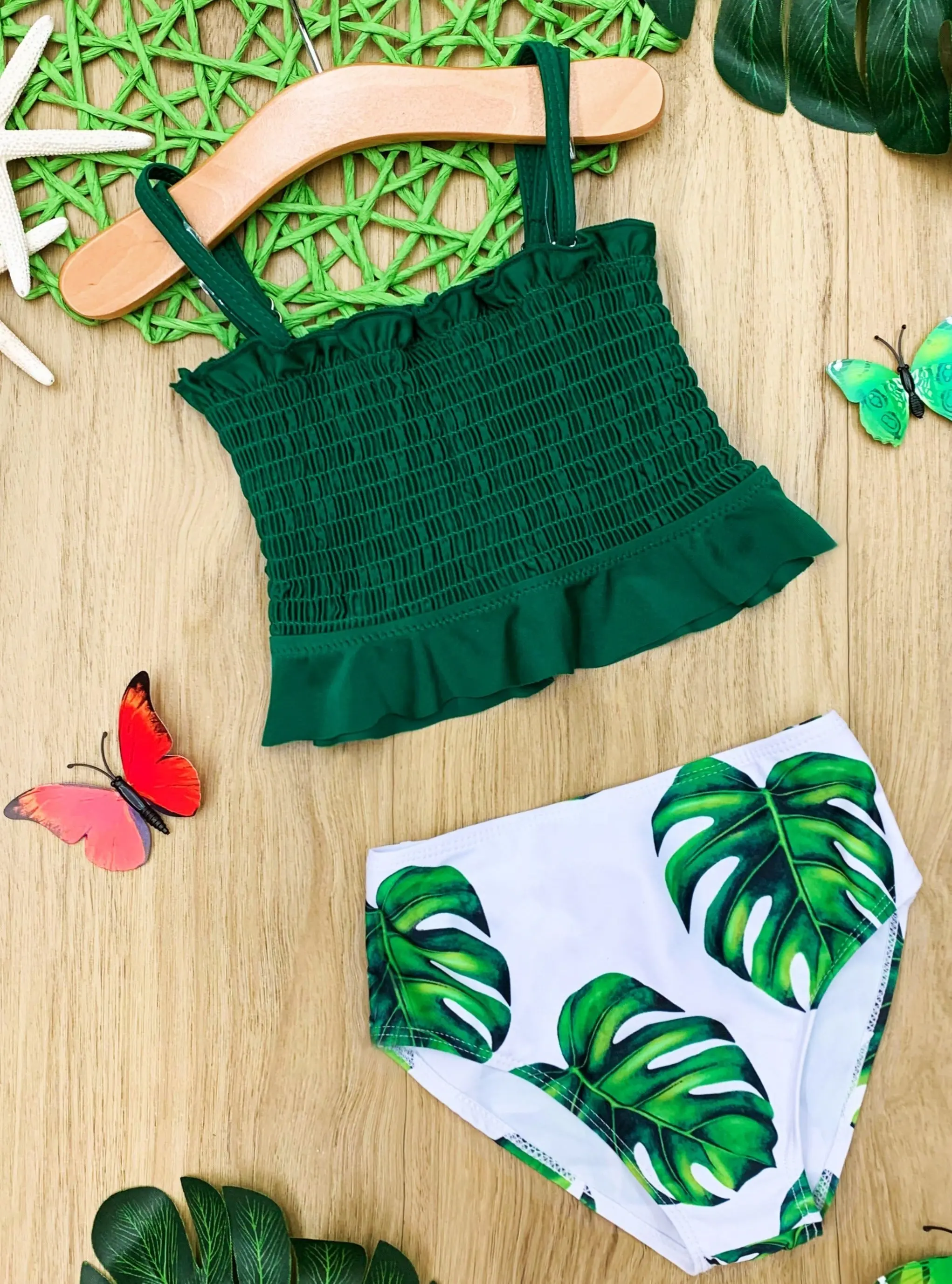 Tropical Oasis Smocked Two-Piece Swimsuit - Image 2