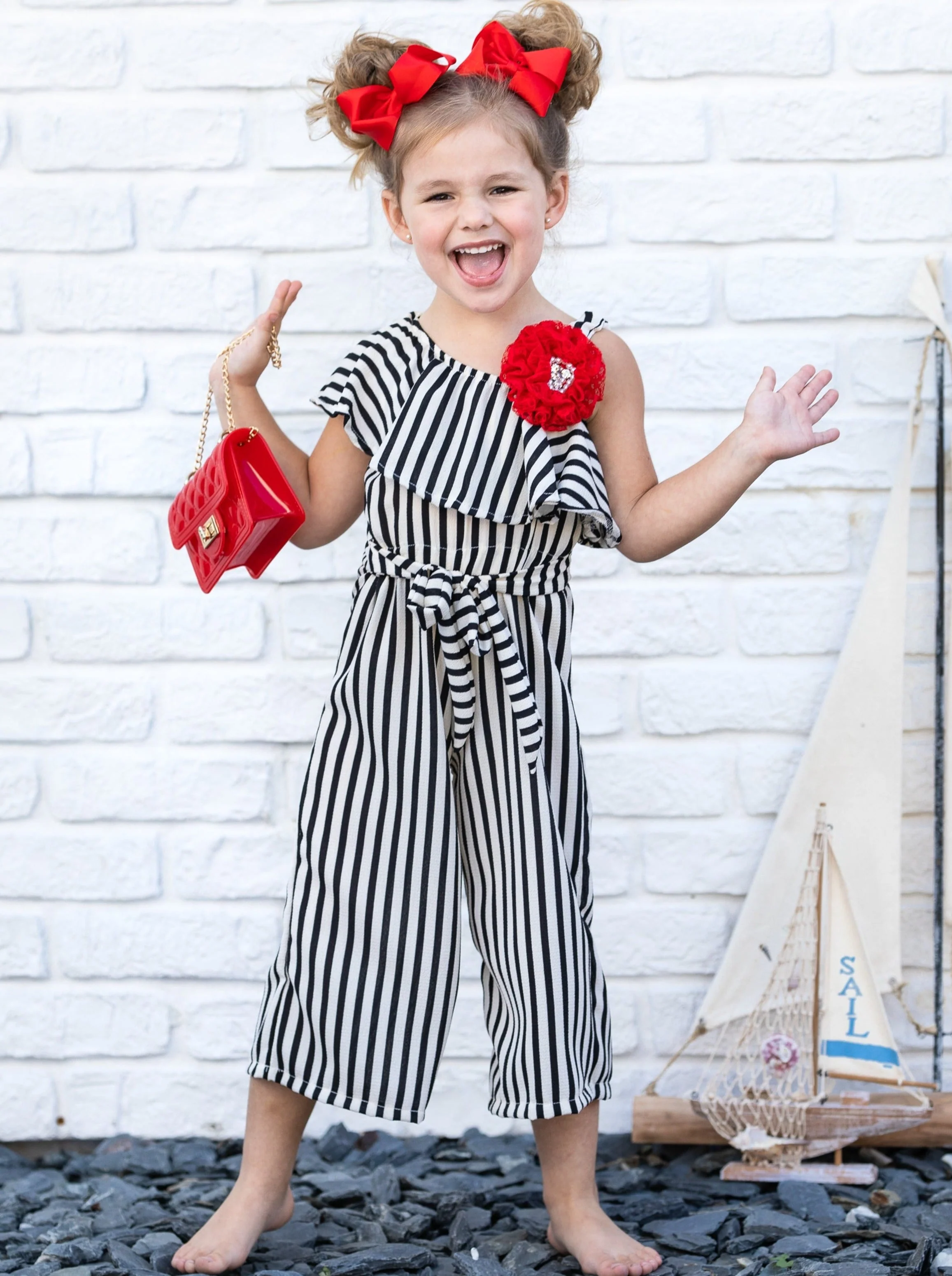 Stripe Obsessed Ruffle Bib Jumpsuit - Image 3