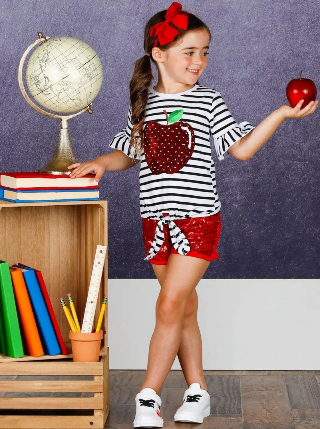 Apple Chic Sequin Short Set - Image 2
