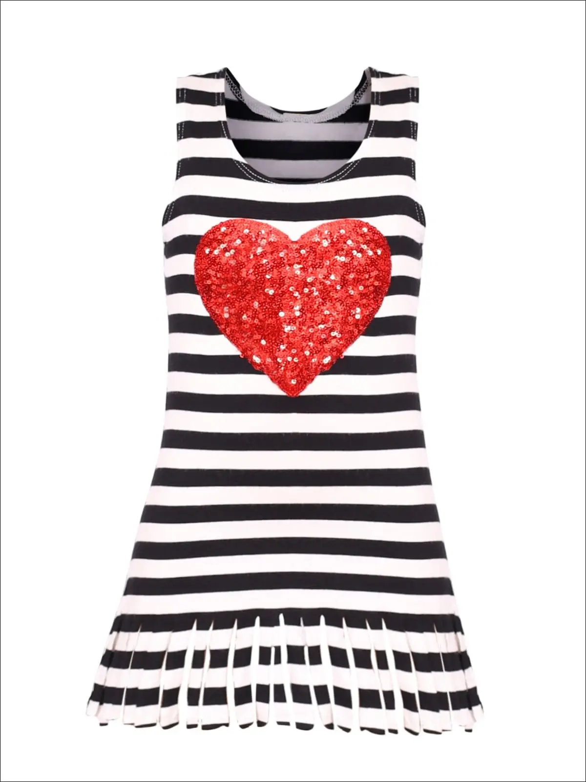 So Sweet Striped Sequin Fringe Tunic - Image 2