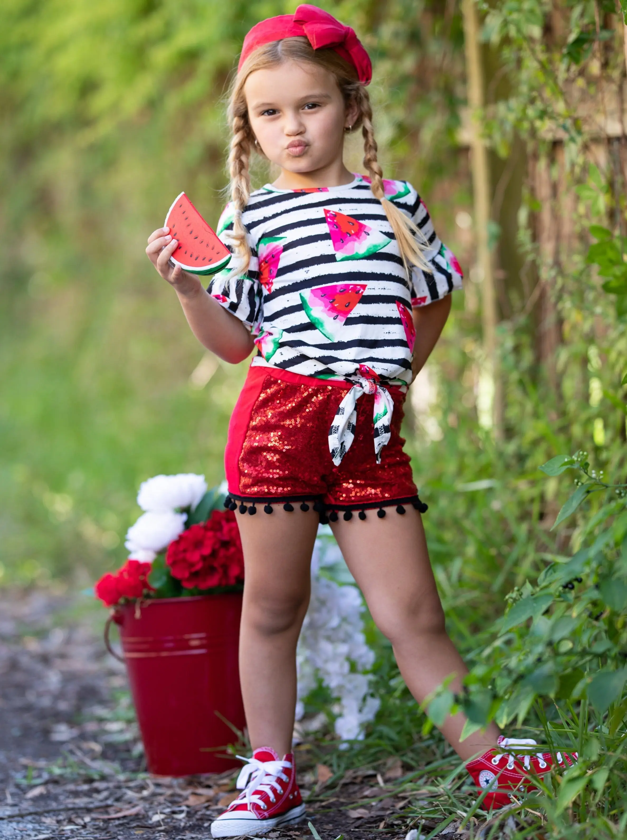 Sweet As Watermelon Sequin Short Set - Image 2