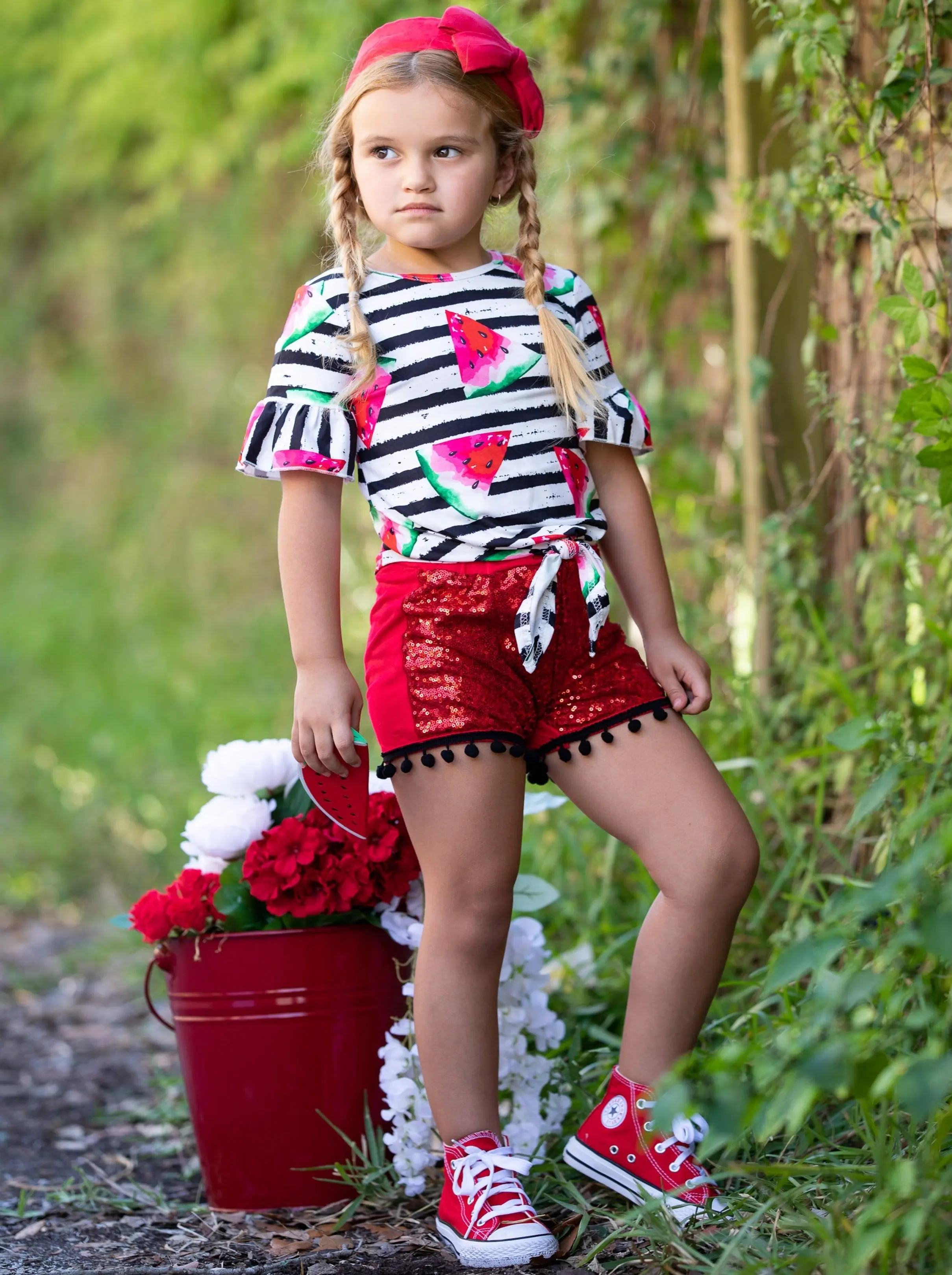 Sweet As Watermelon Sequin Short Set - Image 3
