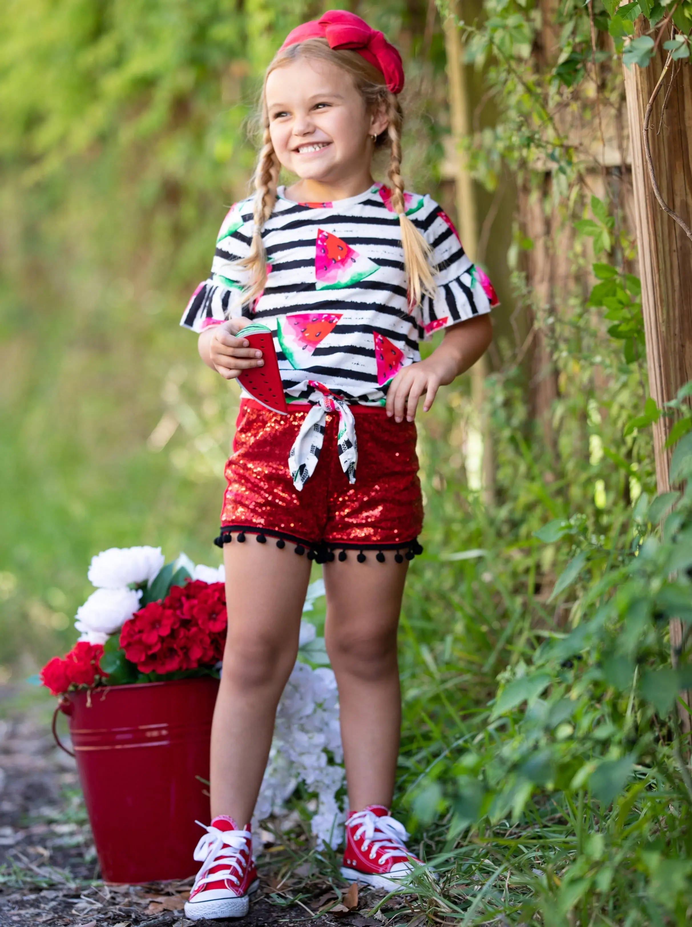 Sweet As Watermelon Sequin Short Set - Image 4