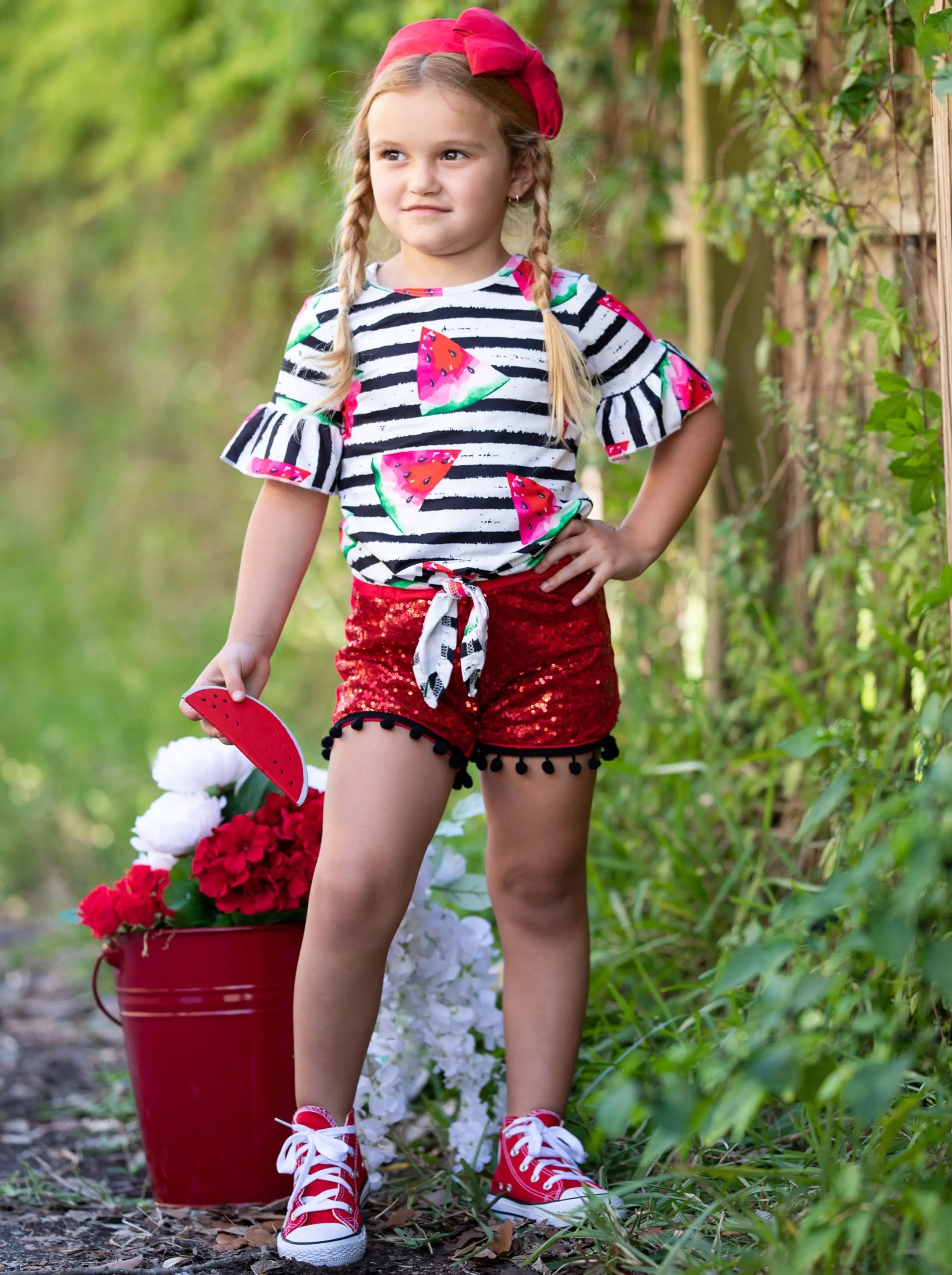 Sweet As Watermelon Sequin Short Set - Image 5