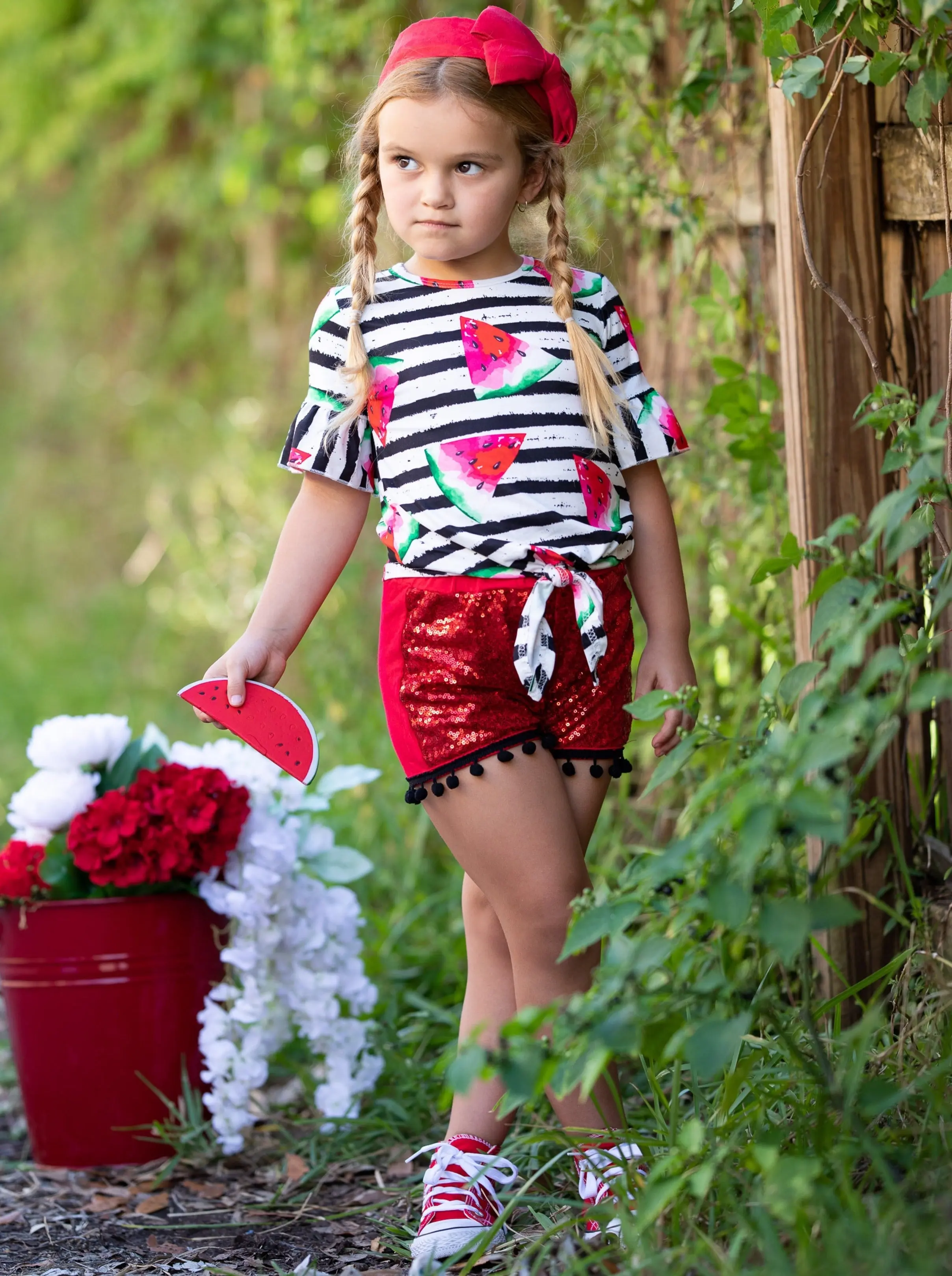 Sweet As Watermelon Sequin Short Set - Image 6