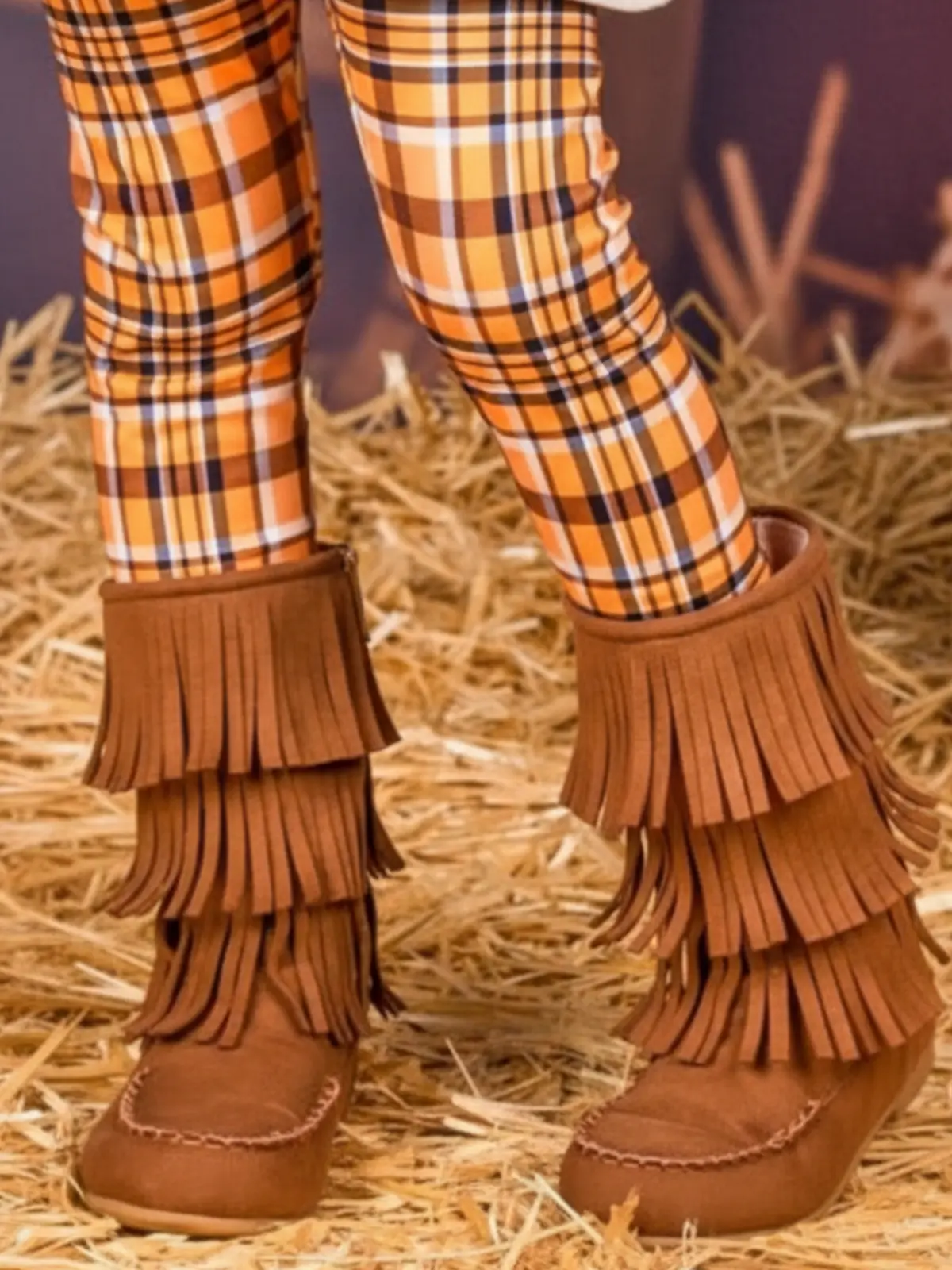 Brown Fringe Boots By Liv and Mia - Image 2