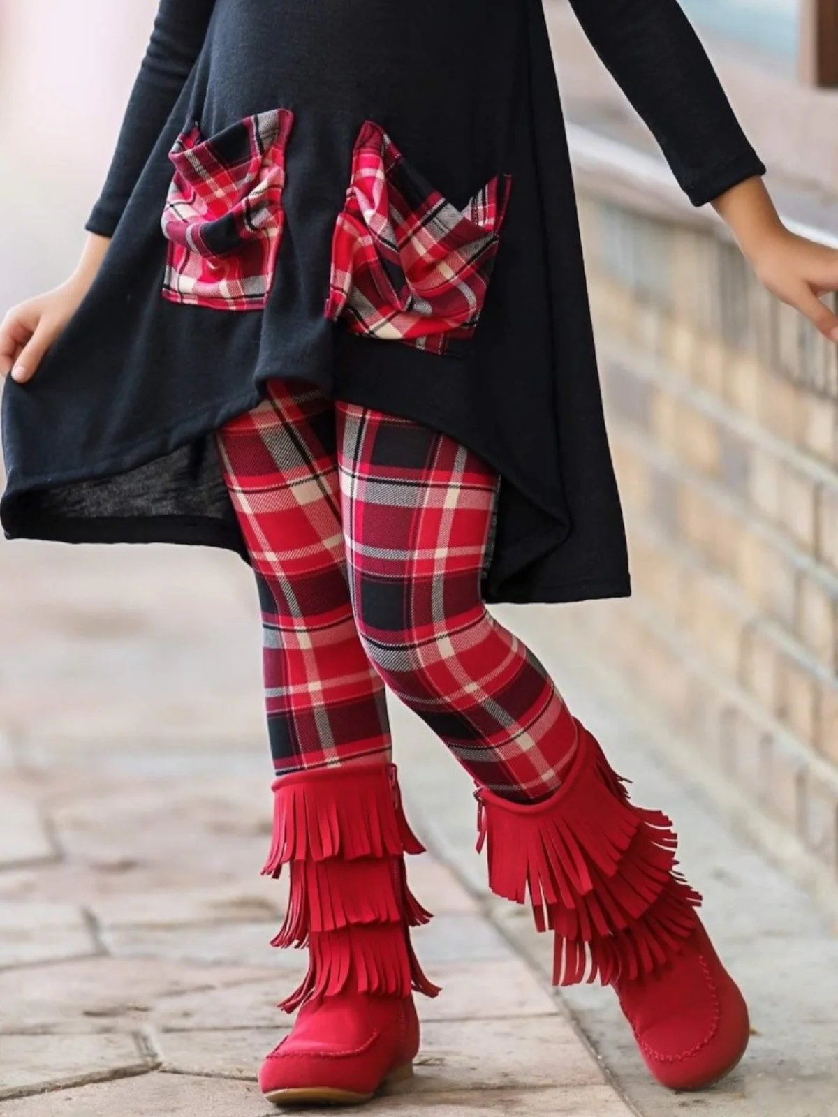 Suede Tiered Fringe Boots By Liv and Mia - Image 2