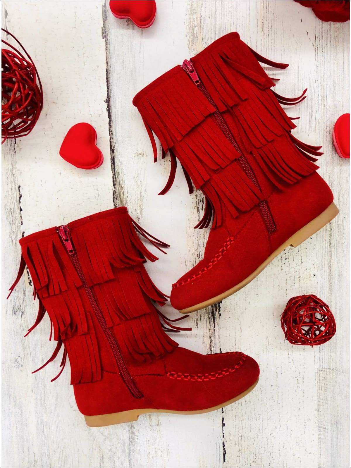 Suede Tiered Fringe Boots By Liv and Mia - Image 5