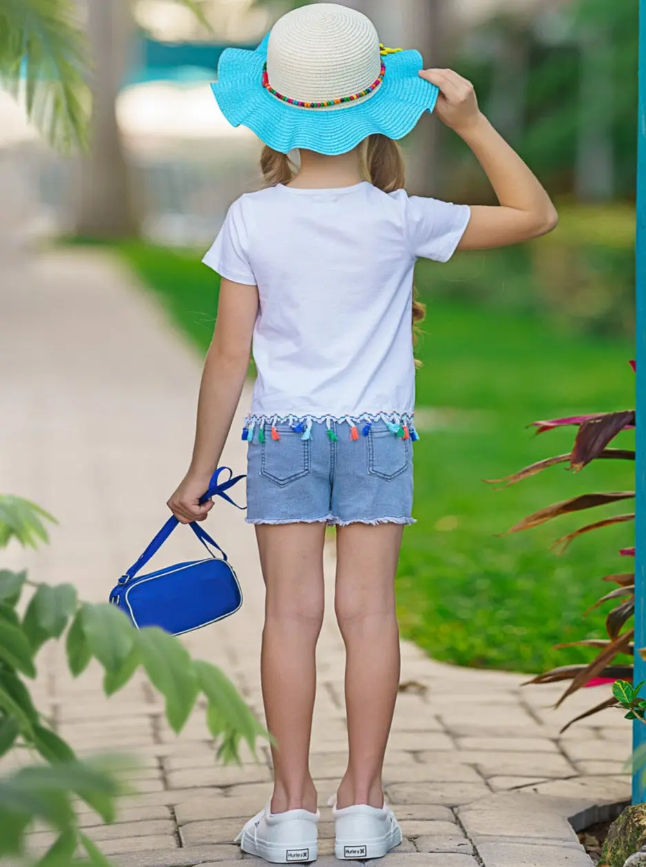 Hello Summer Denim Shorts Set - Image 4