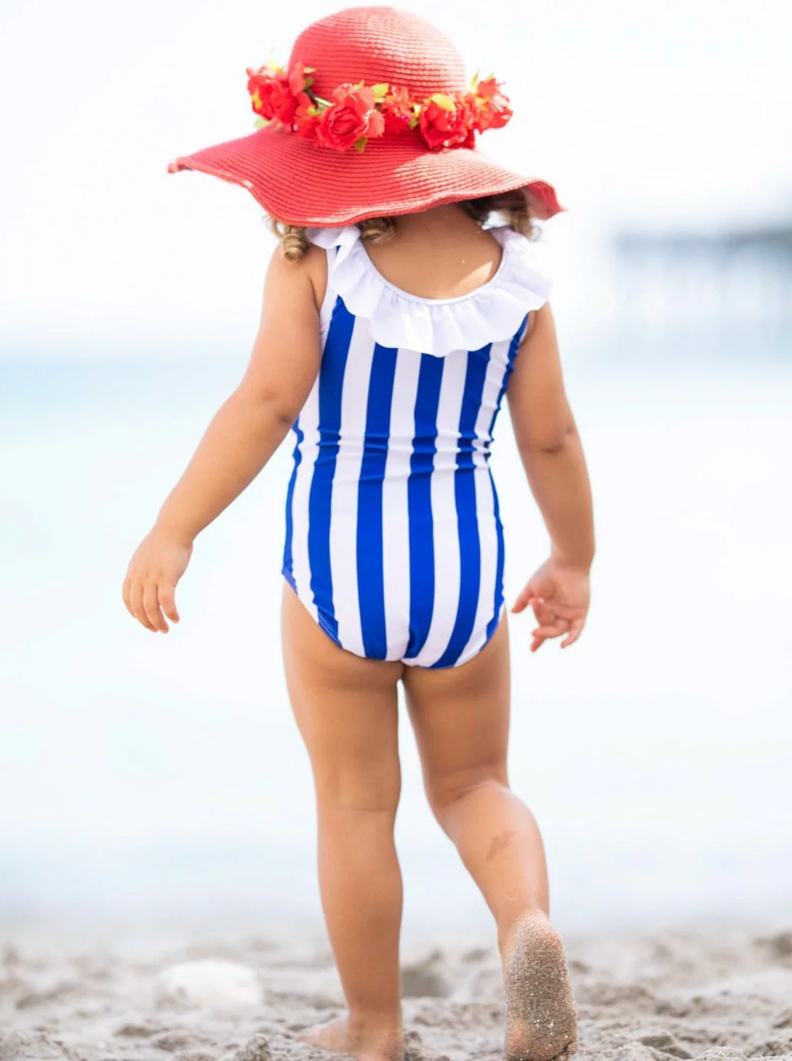 Sunbathing Diva Striped One Piece Swimsuit - Image 3