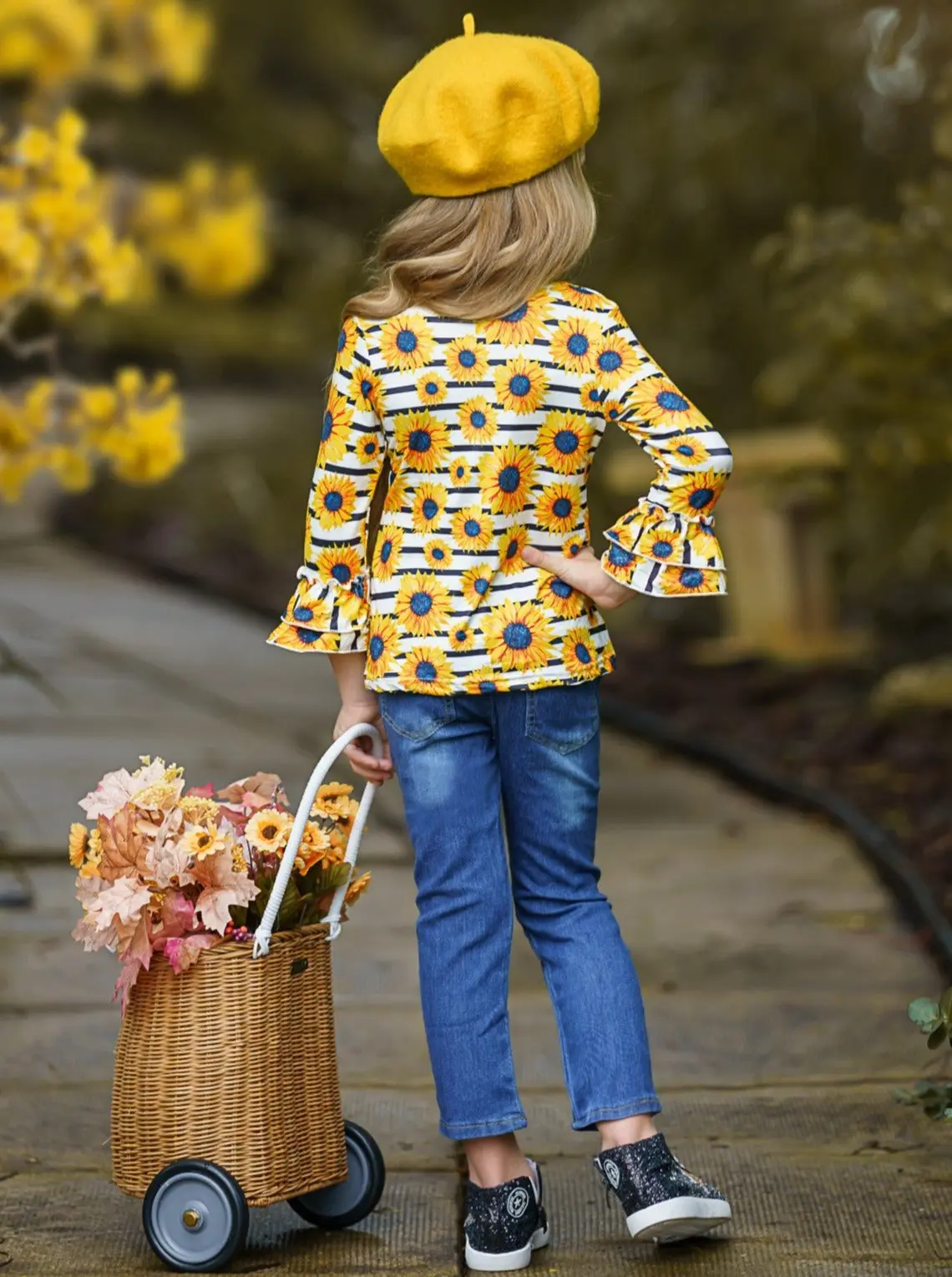Brightest Sunflower Patched Jeans Set - Image 3