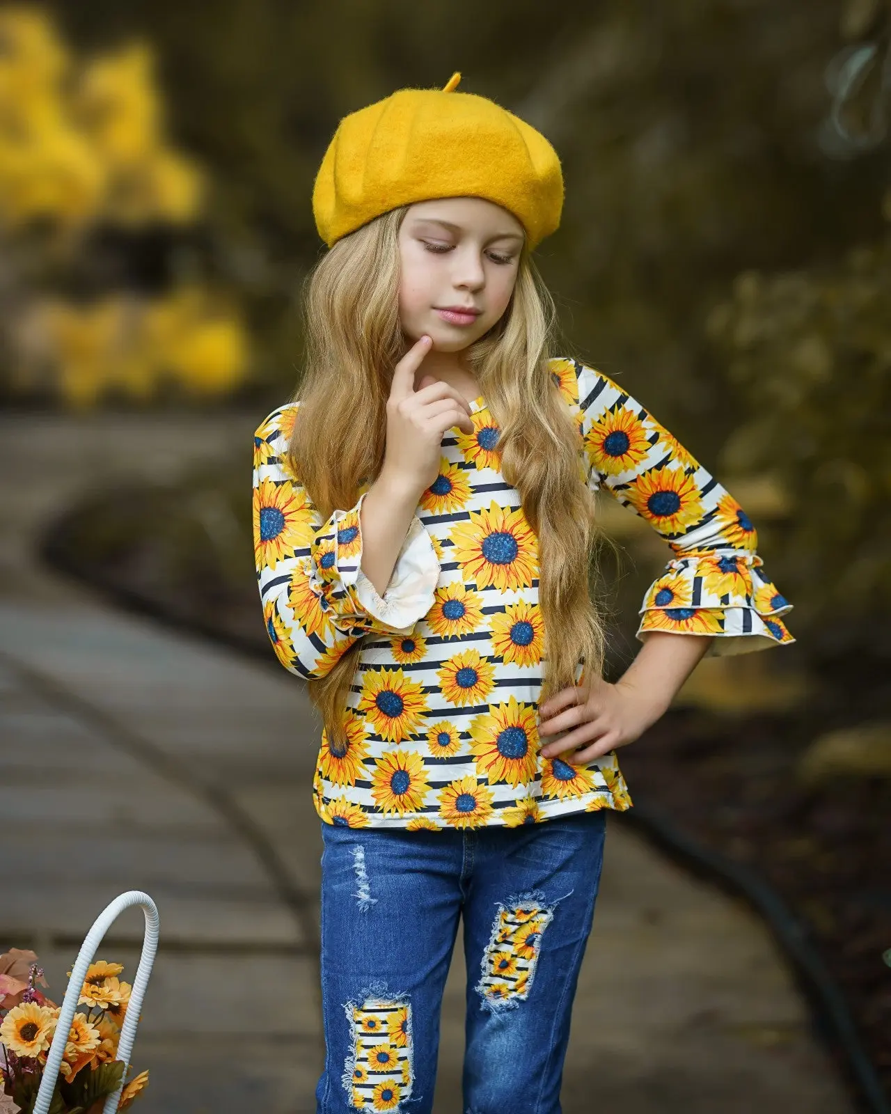 Brightest Sunflower Patched Jeans Set - Image 5
