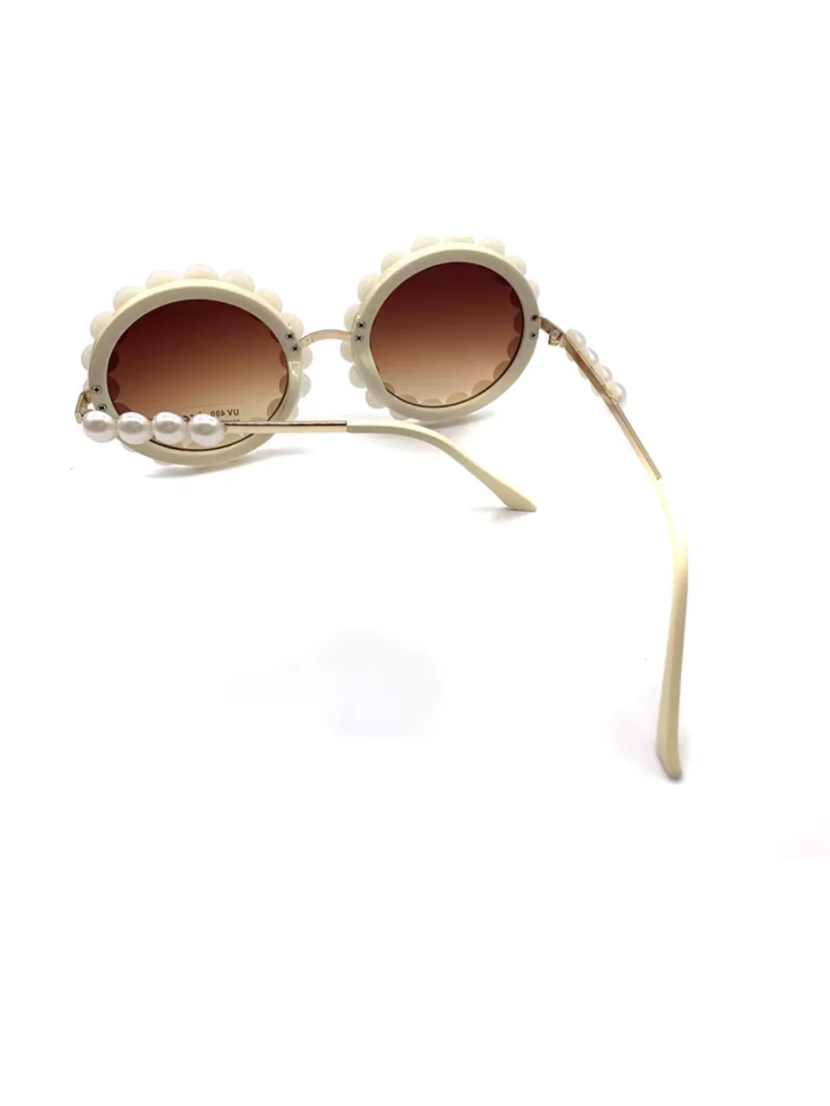 Little Luxe Pearl-Embellished Round Sunglasses - Image 3
