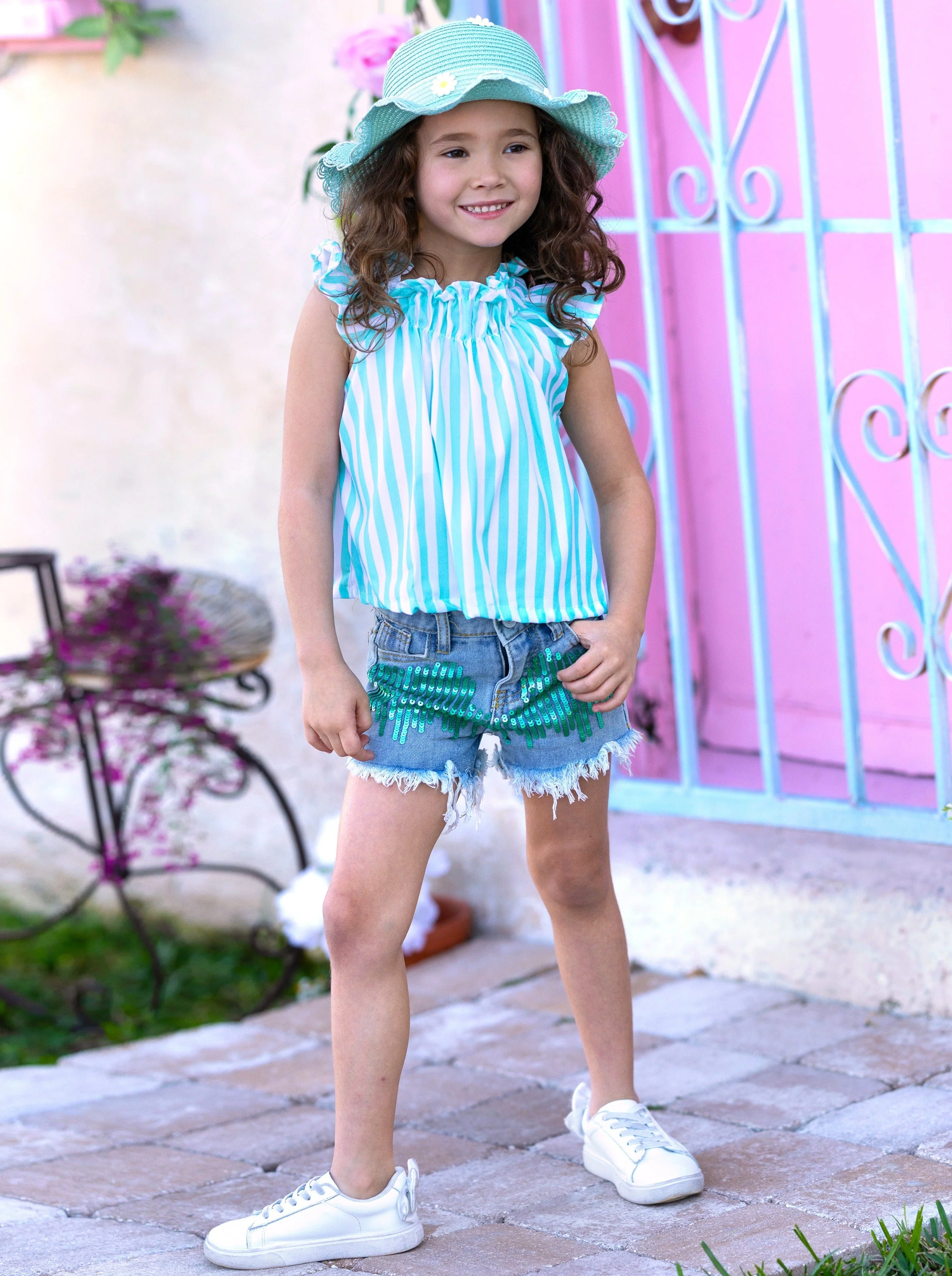 Love That Sparkle Denim Short Set - Image 3