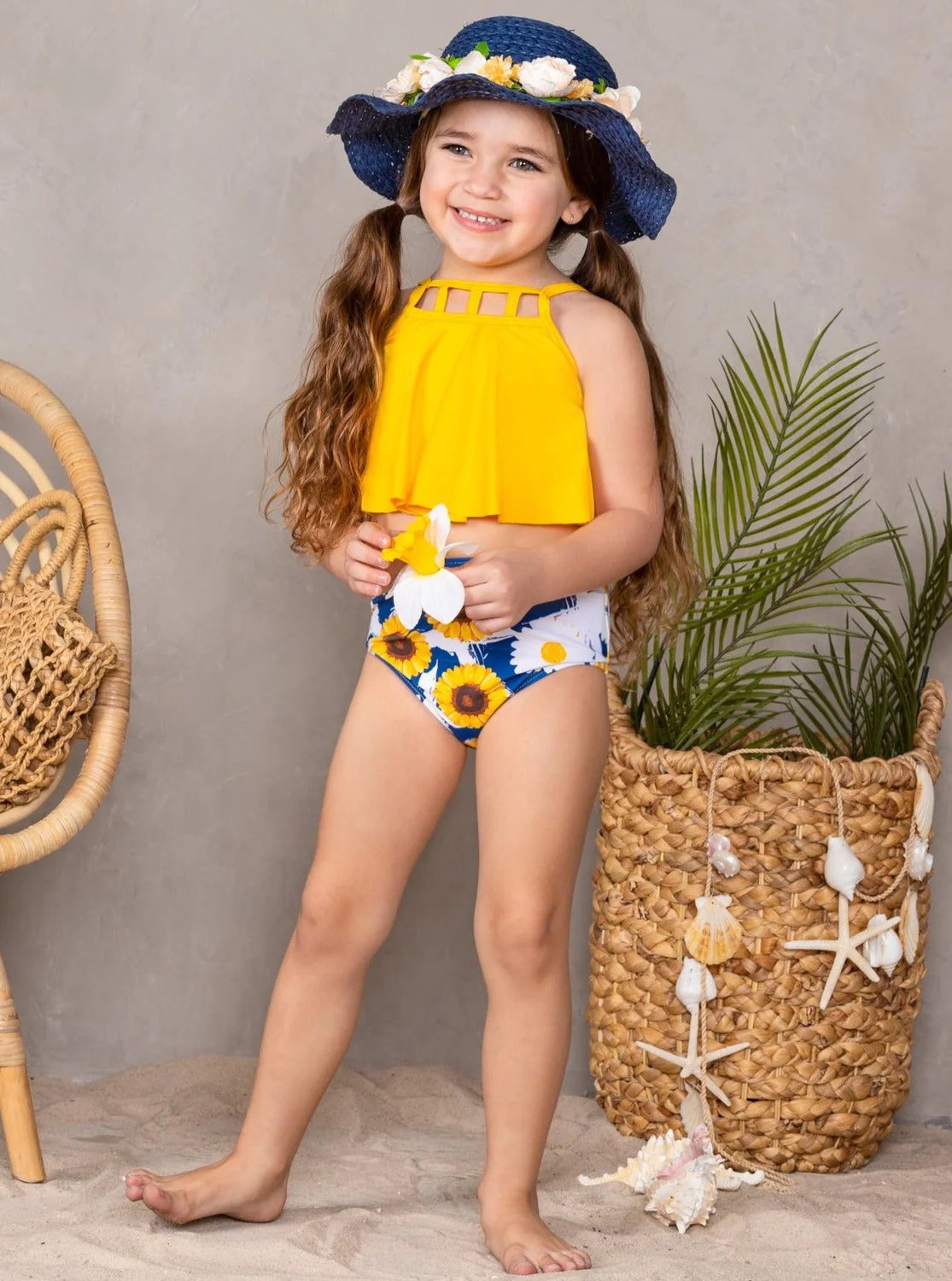 Sunny Sunflower Tankini Two Piece Swimsuits - Image 4