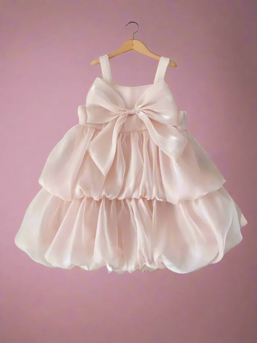 Blush Bow Ruffle Dress - Image 2