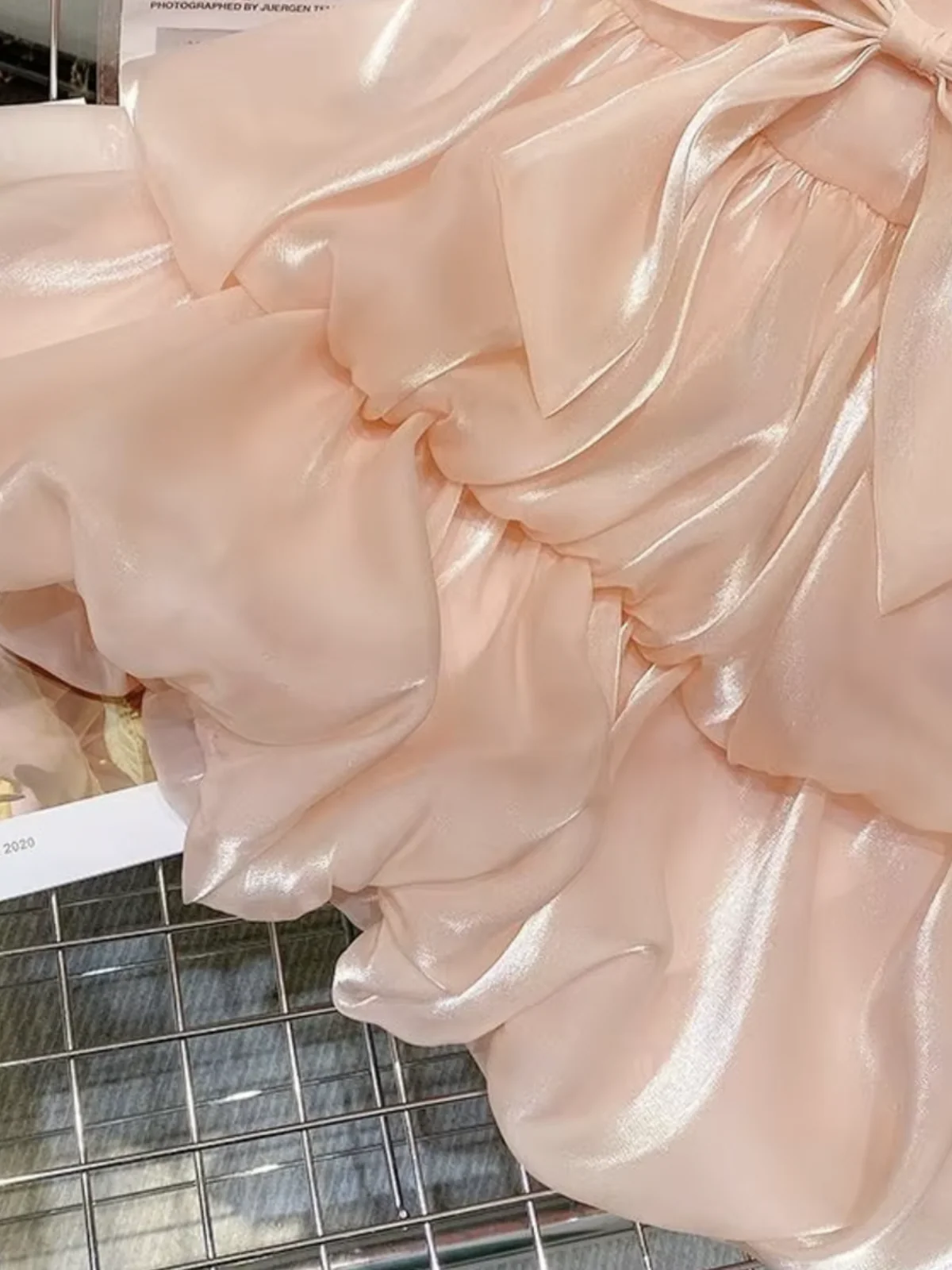 Blush Bow Ruffle Dress - Image 4