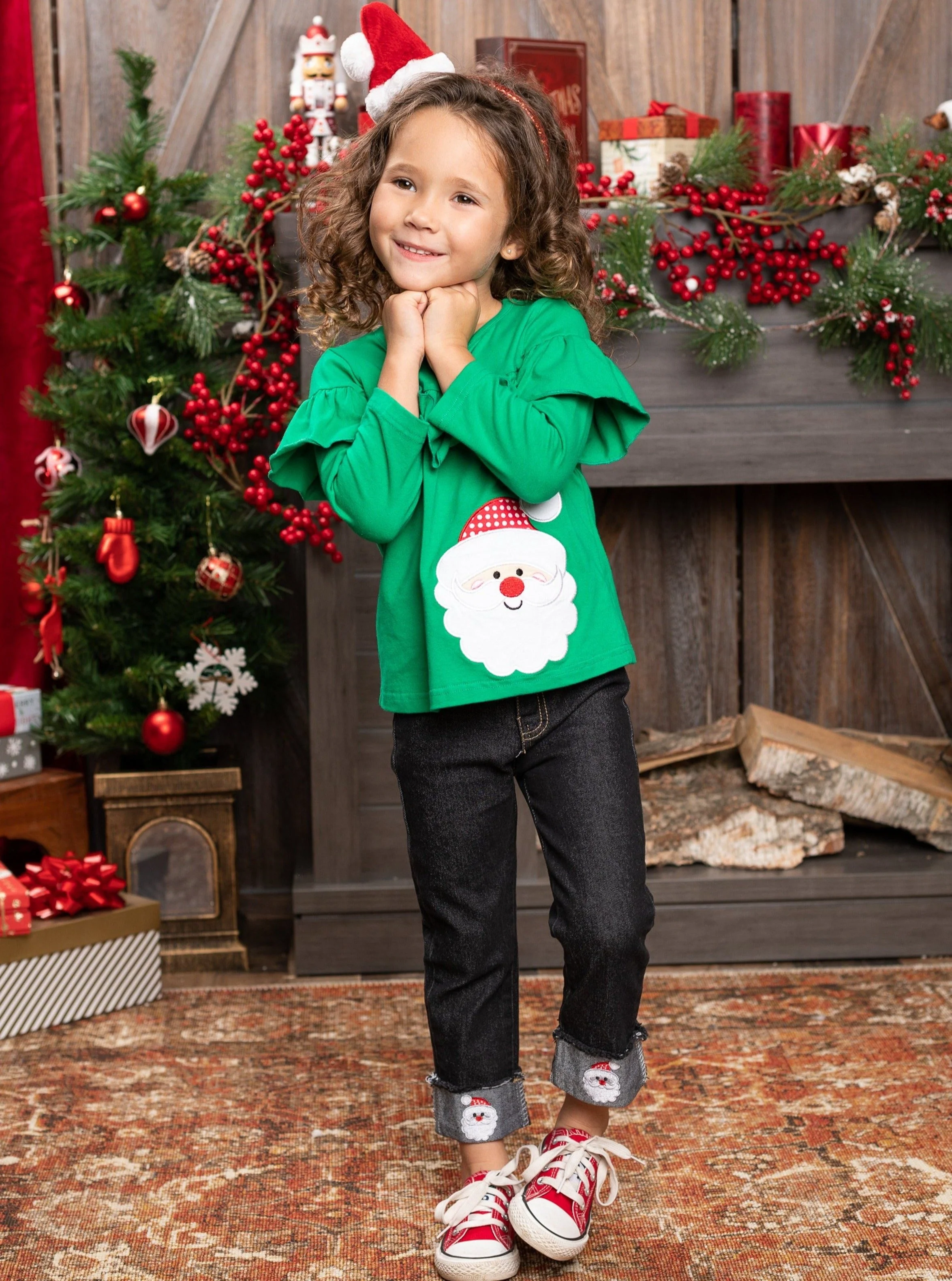 That Look Soots You Santa Cuffed Jeans Set - Image 3