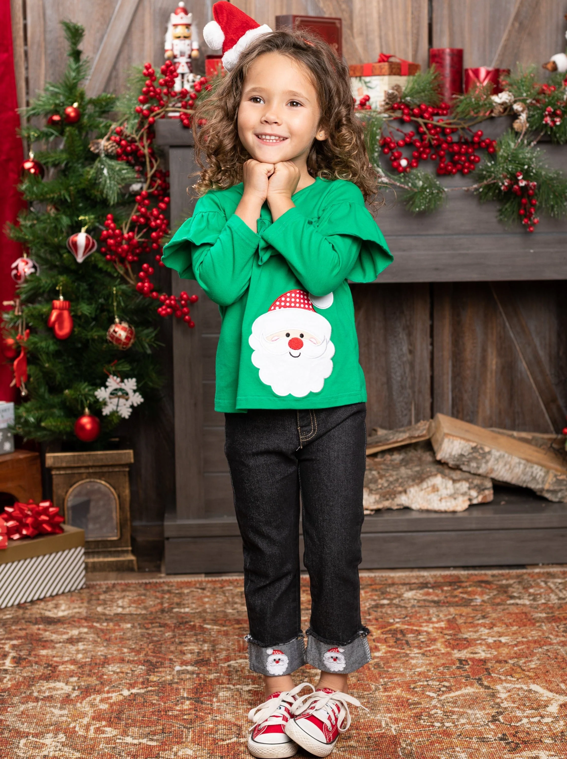 That Look Soots You Santa Cuffed Jeans Set - Image 5