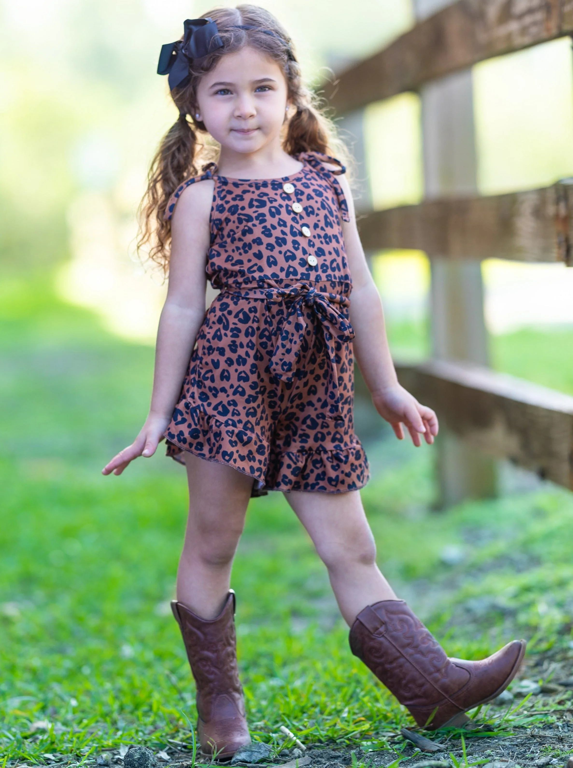 The Fashion Leopard Drawstring Romper - Image 3