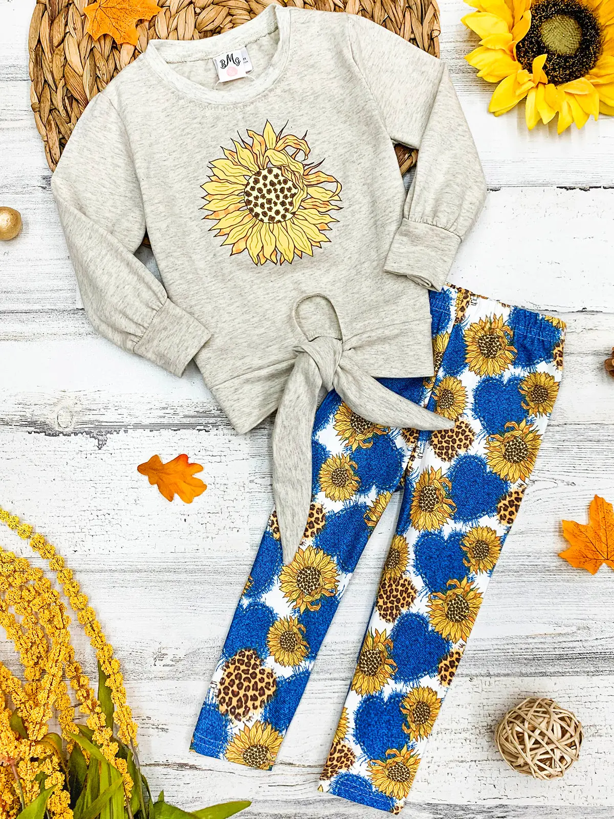 Gold Autumn Floral Legging Set - Image 4