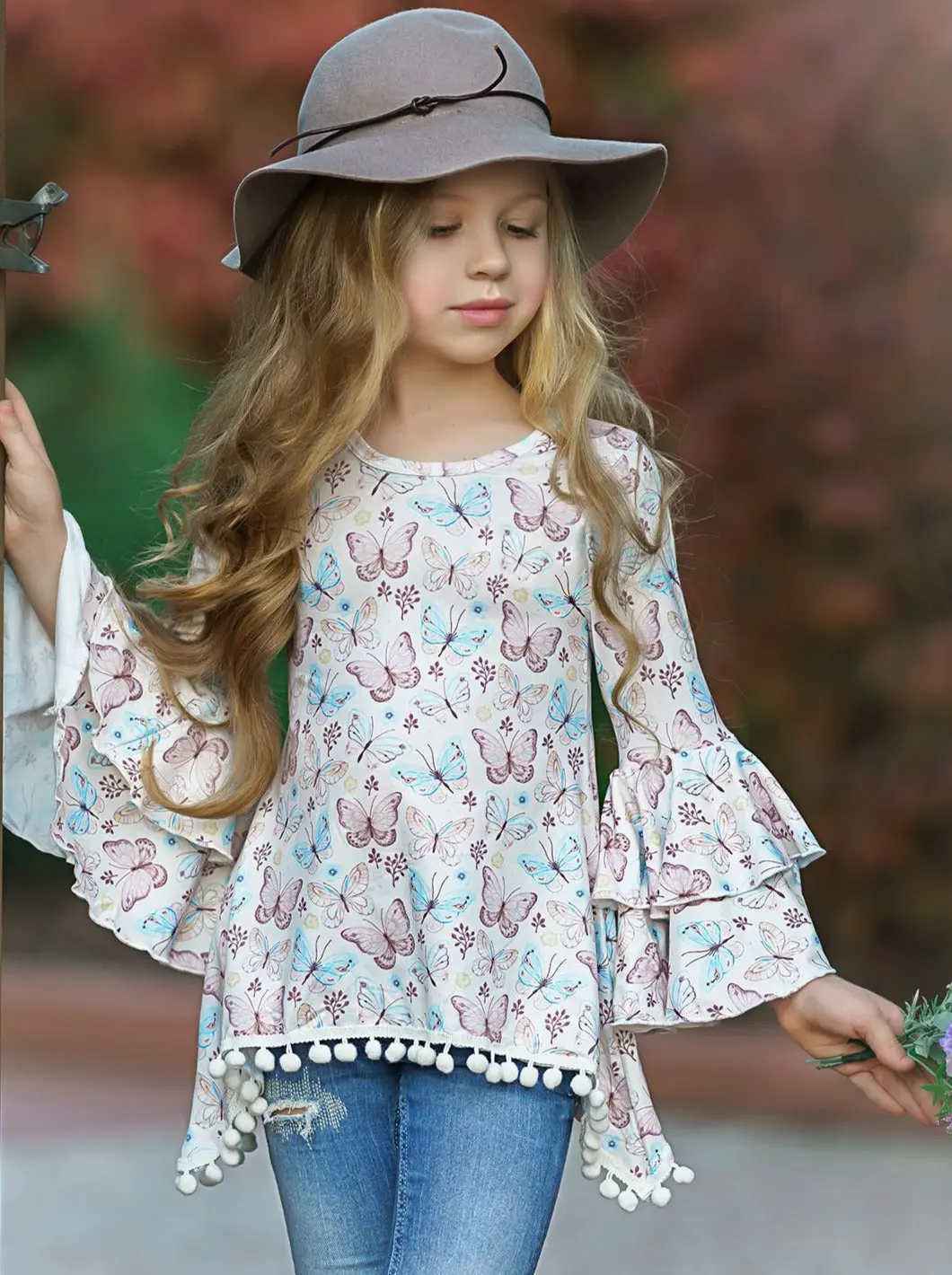 Fierce Flutter Tiered Boho Sleeve Sidetail Tunic - Image 4