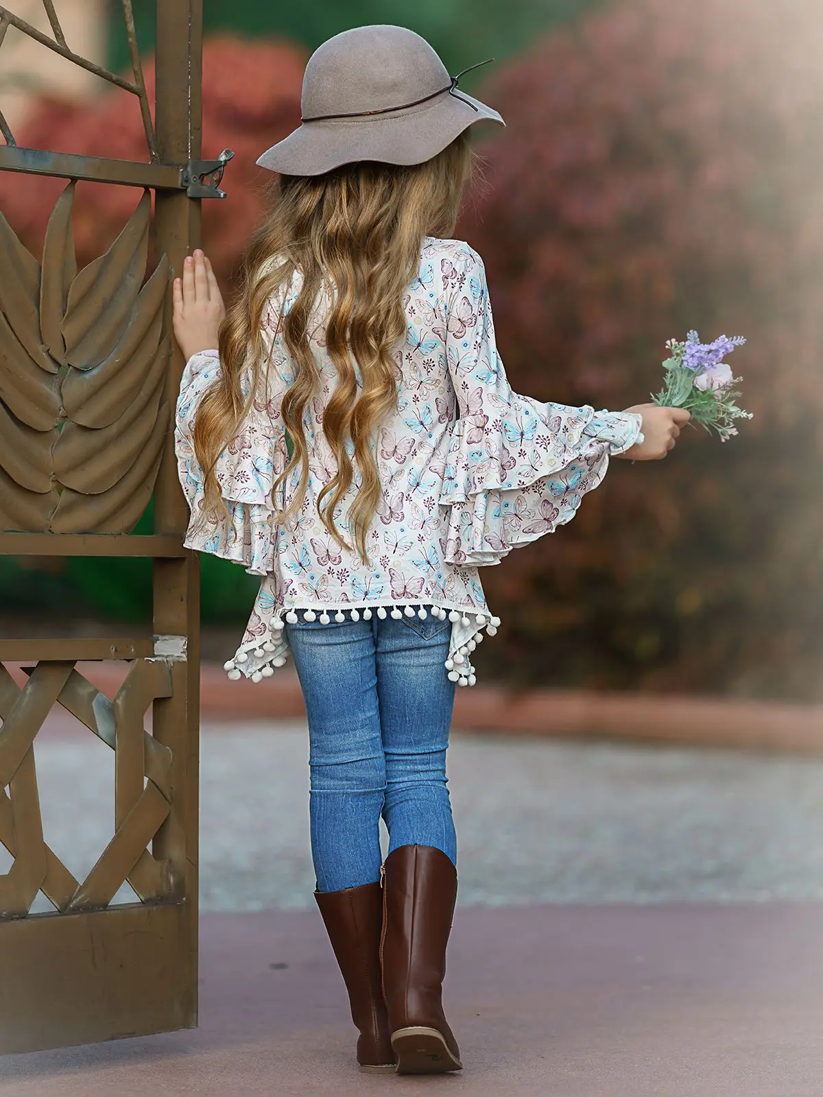 Fierce Flutter Tiered Boho Sleeve Sidetail Tunic - Image 5