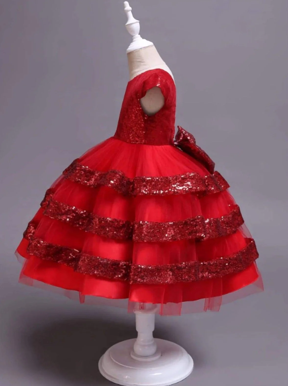 Sparkle With Joy Red Sequin Tulle Holiday Dress - Image 8