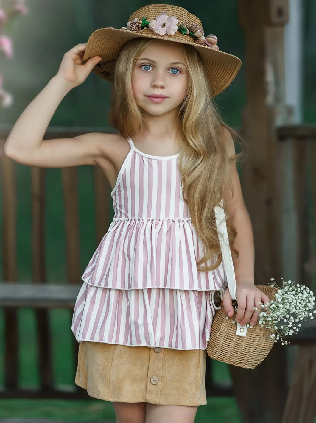 Blossoming Beauty Button Skirt Set - Image 4