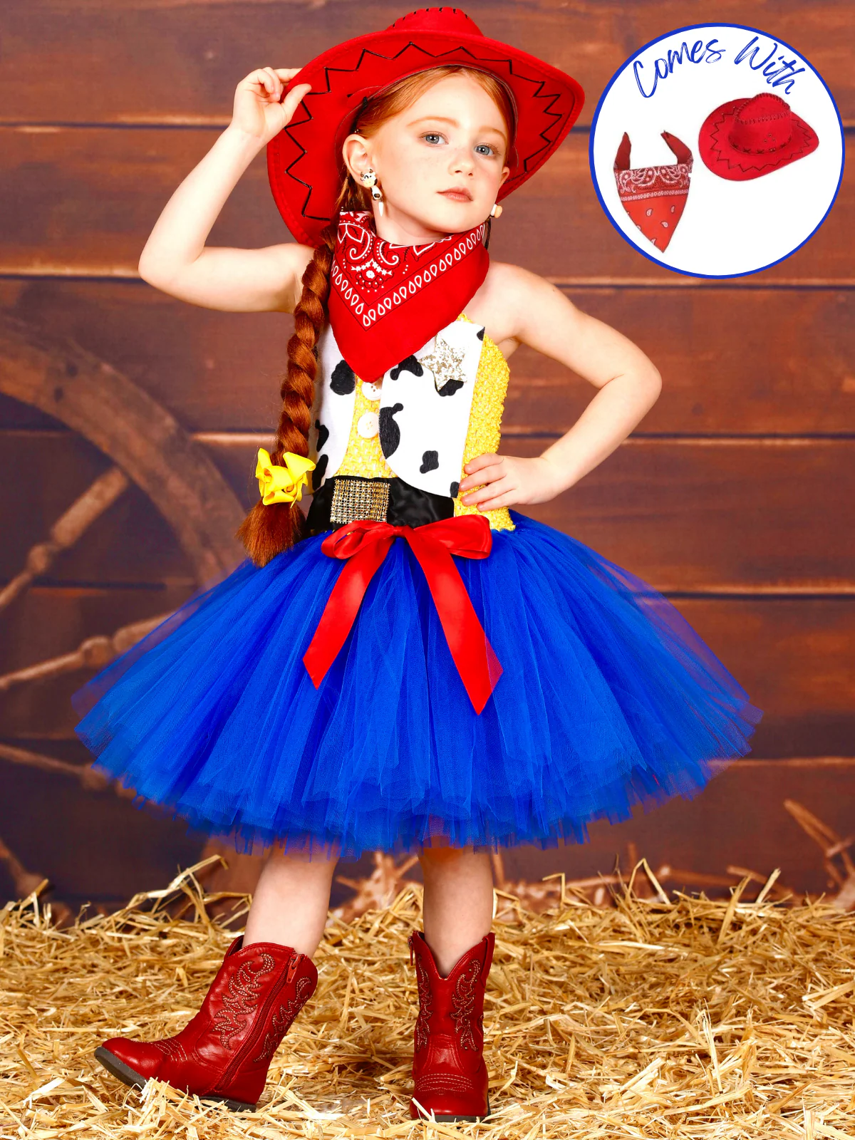 Girls Toy Story Jessie Inspired Costume Dress Set - Image 2