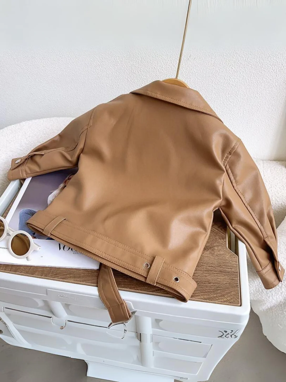 Girls Trendy Faux Leather Biker Jacket - Image 2
