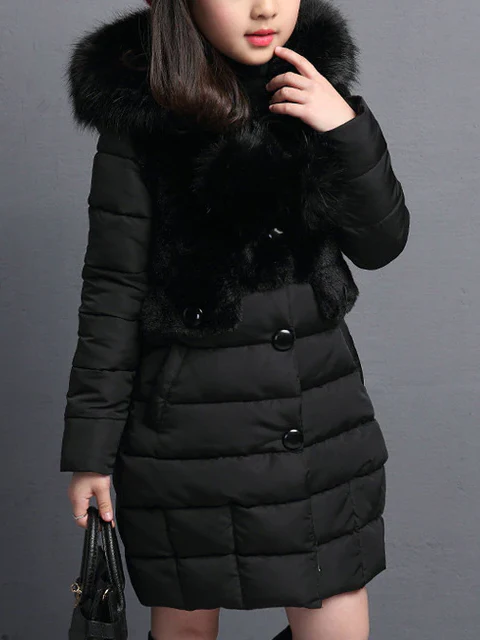 Girls Tres Chic Faux Fur Collared Winter Jacket - Image 3