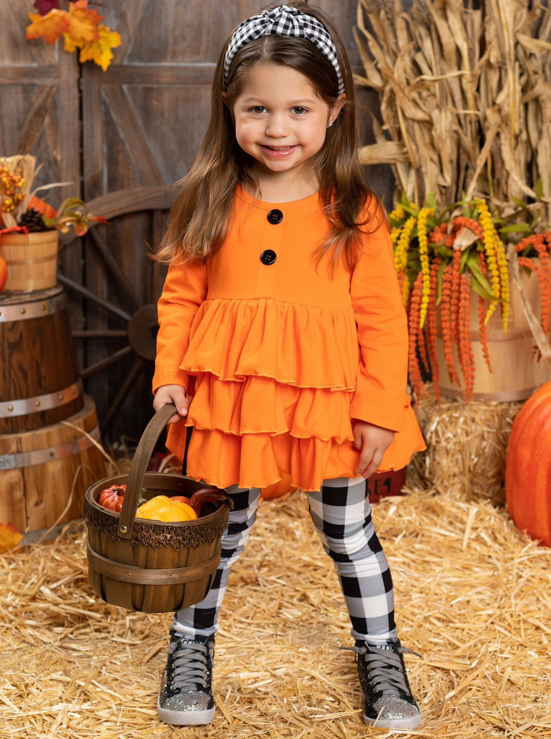Posh Pumpkin Plaid Legging Set - Image 4