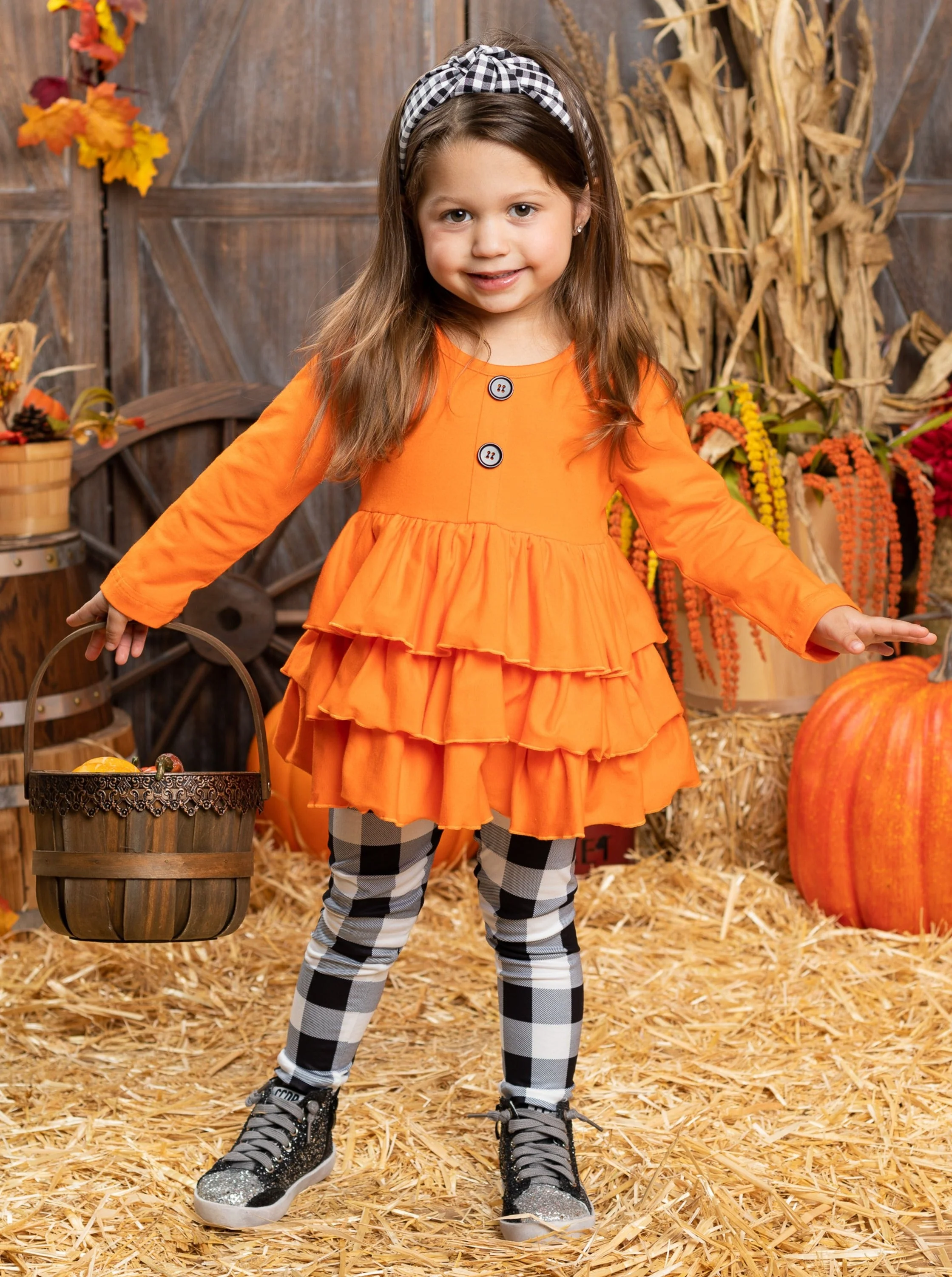 Posh Pumpkin Plaid Legging Set - Image 5