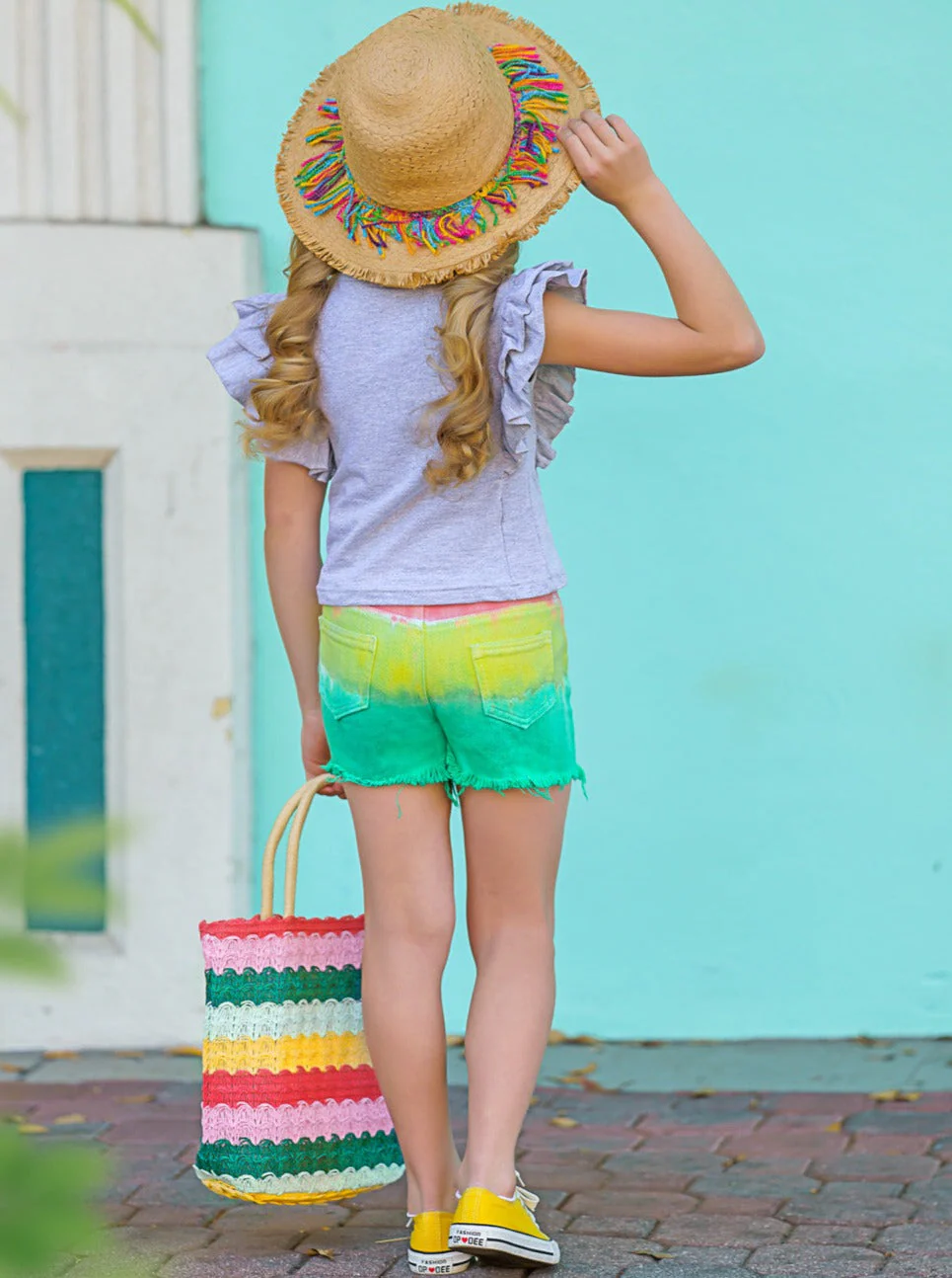 Tropical Kitten Ombre Denim Short Set - Image 5