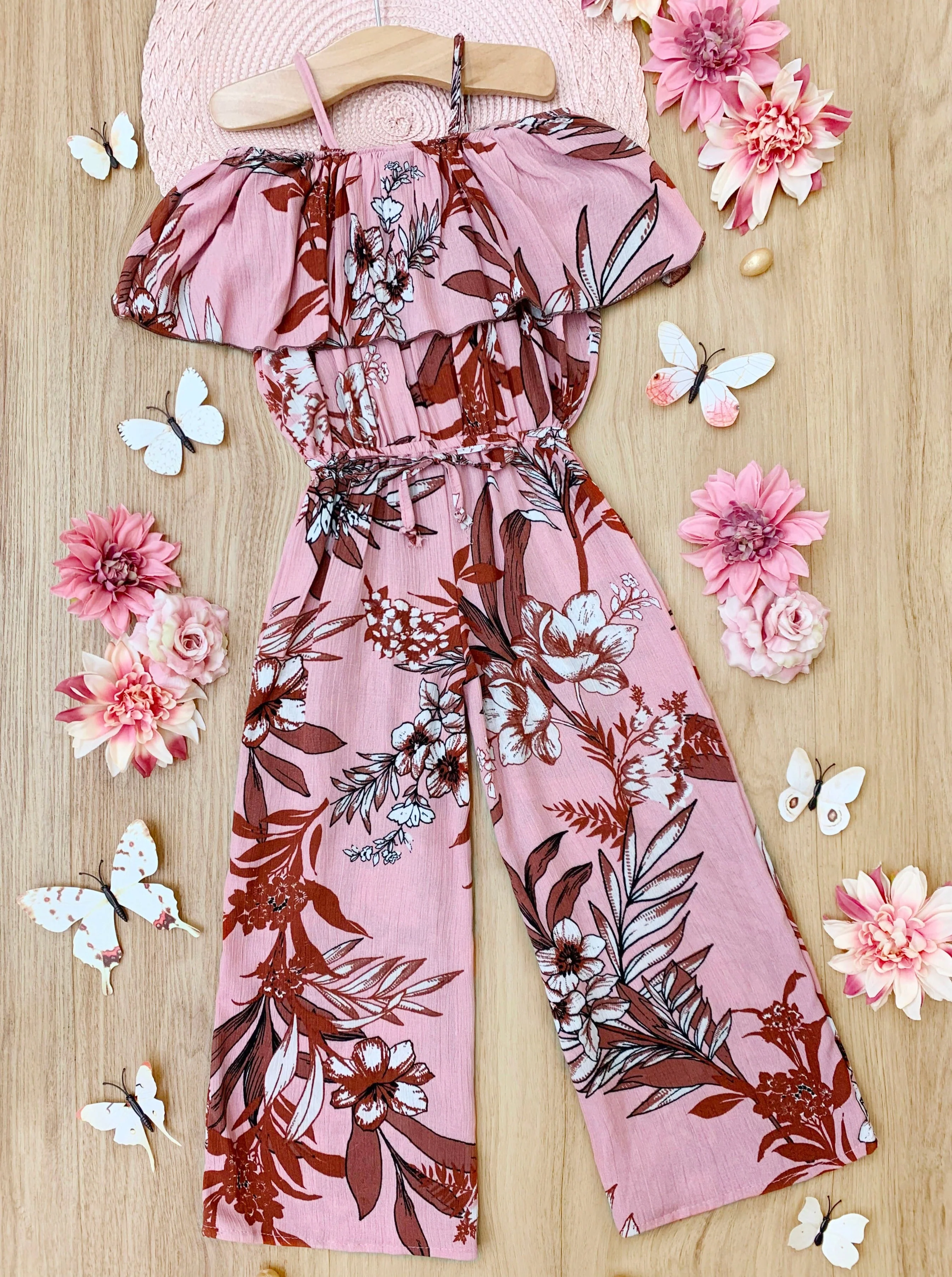 Tropical Princess Cold Shoulder Jumpsuit - Image 3