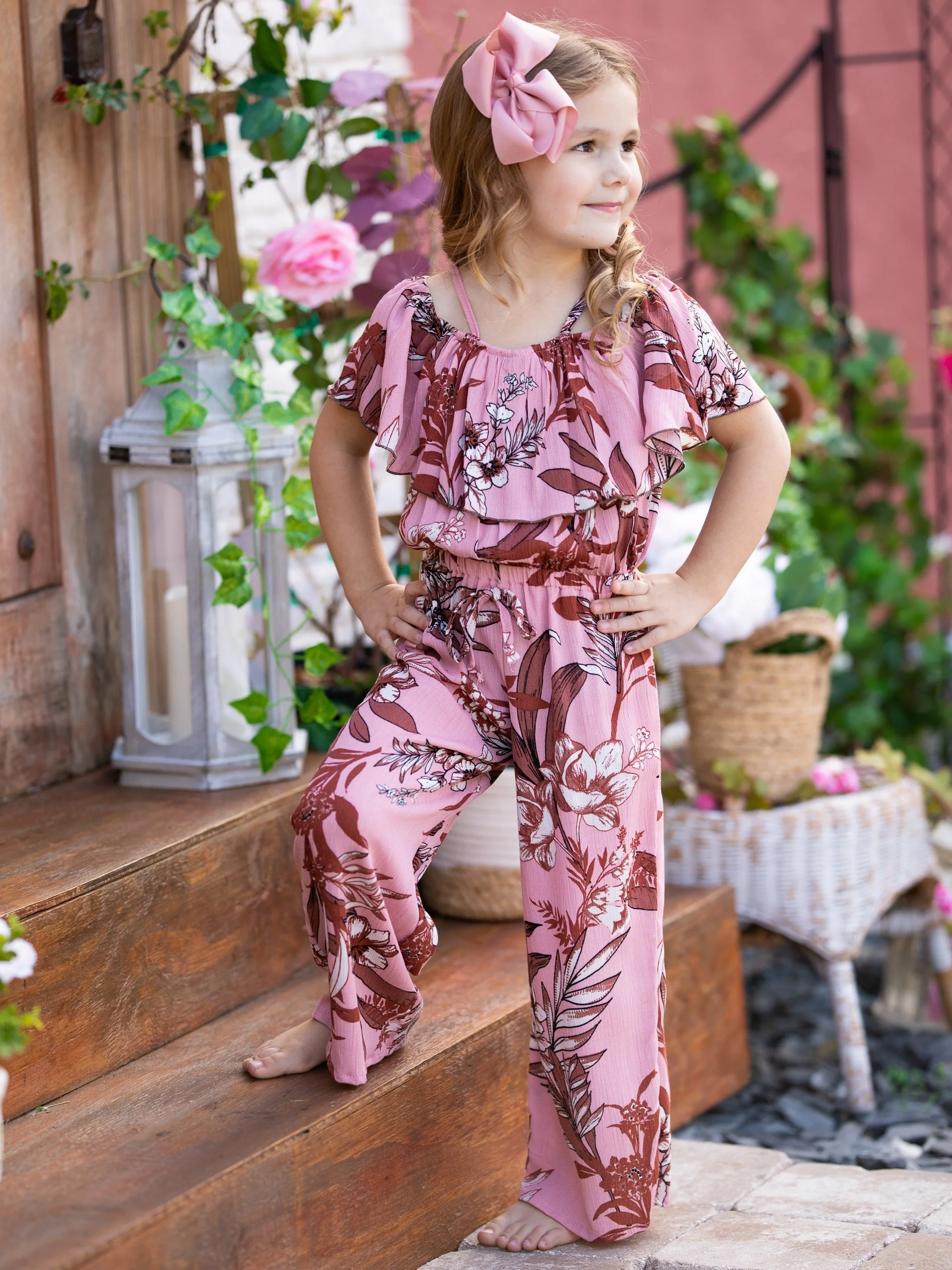 Tropical Princess Cold Shoulder Jumpsuit - Image 4
