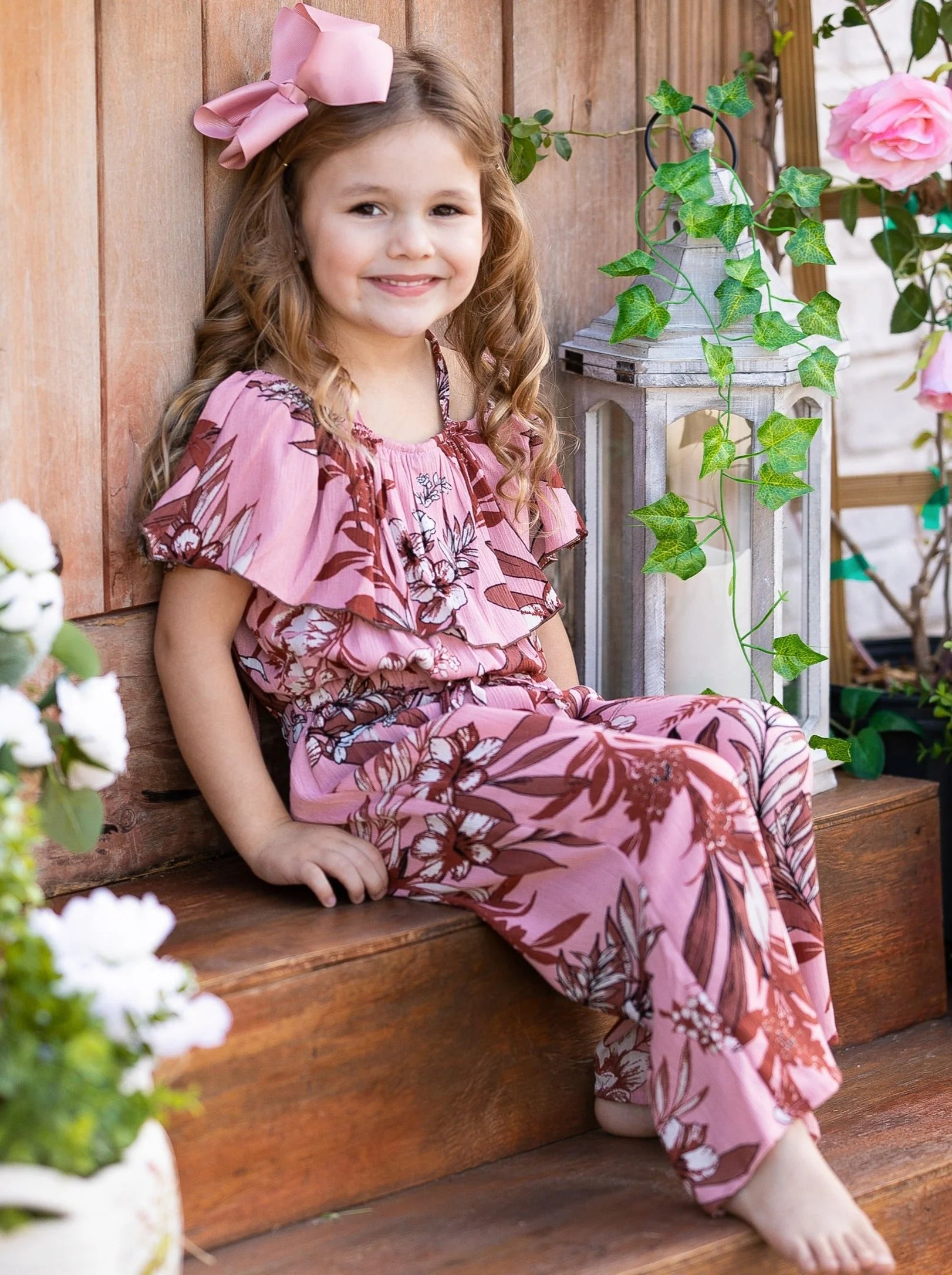 Tropical Princess Cold Shoulder Jumpsuit - Image 5