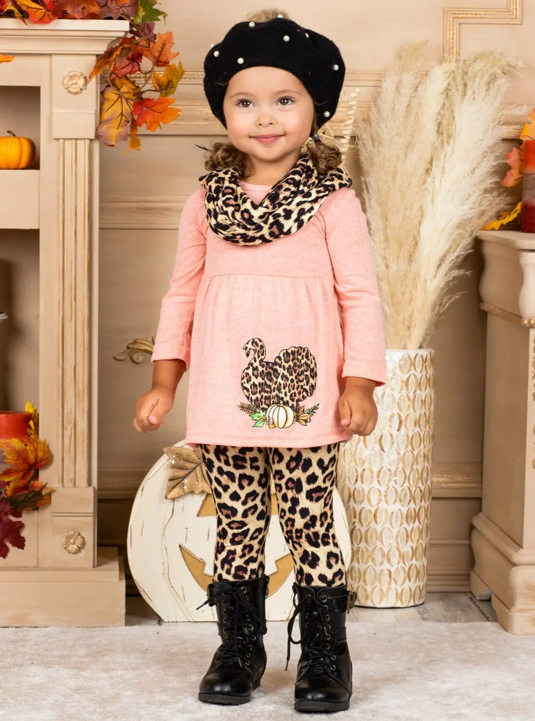 Wild Turkey Tunic, Leopard Leggings and Scarf Set - Image 4