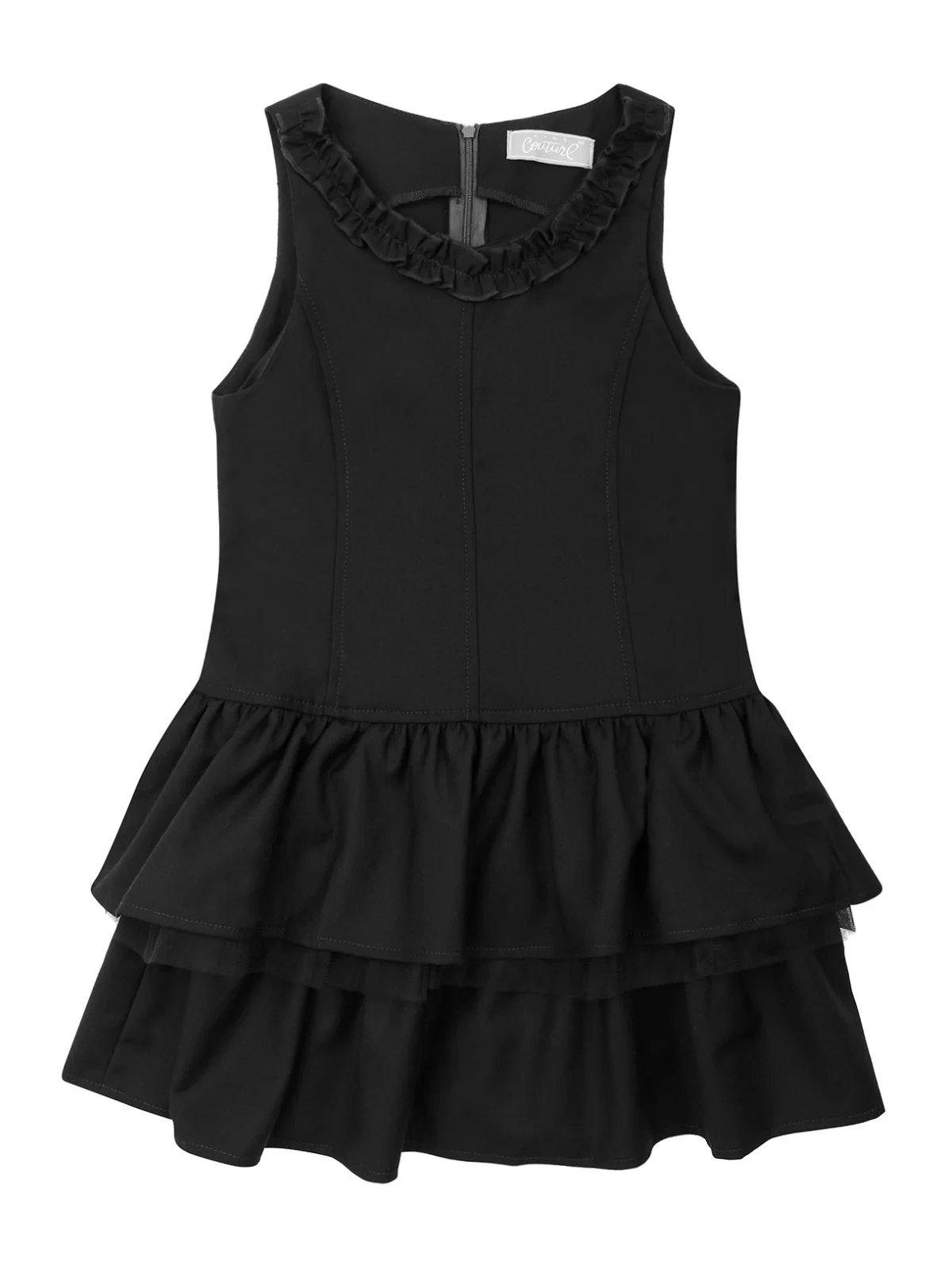 Black Bow Tiered Ruffle Dress by Kids Couture - Image 5